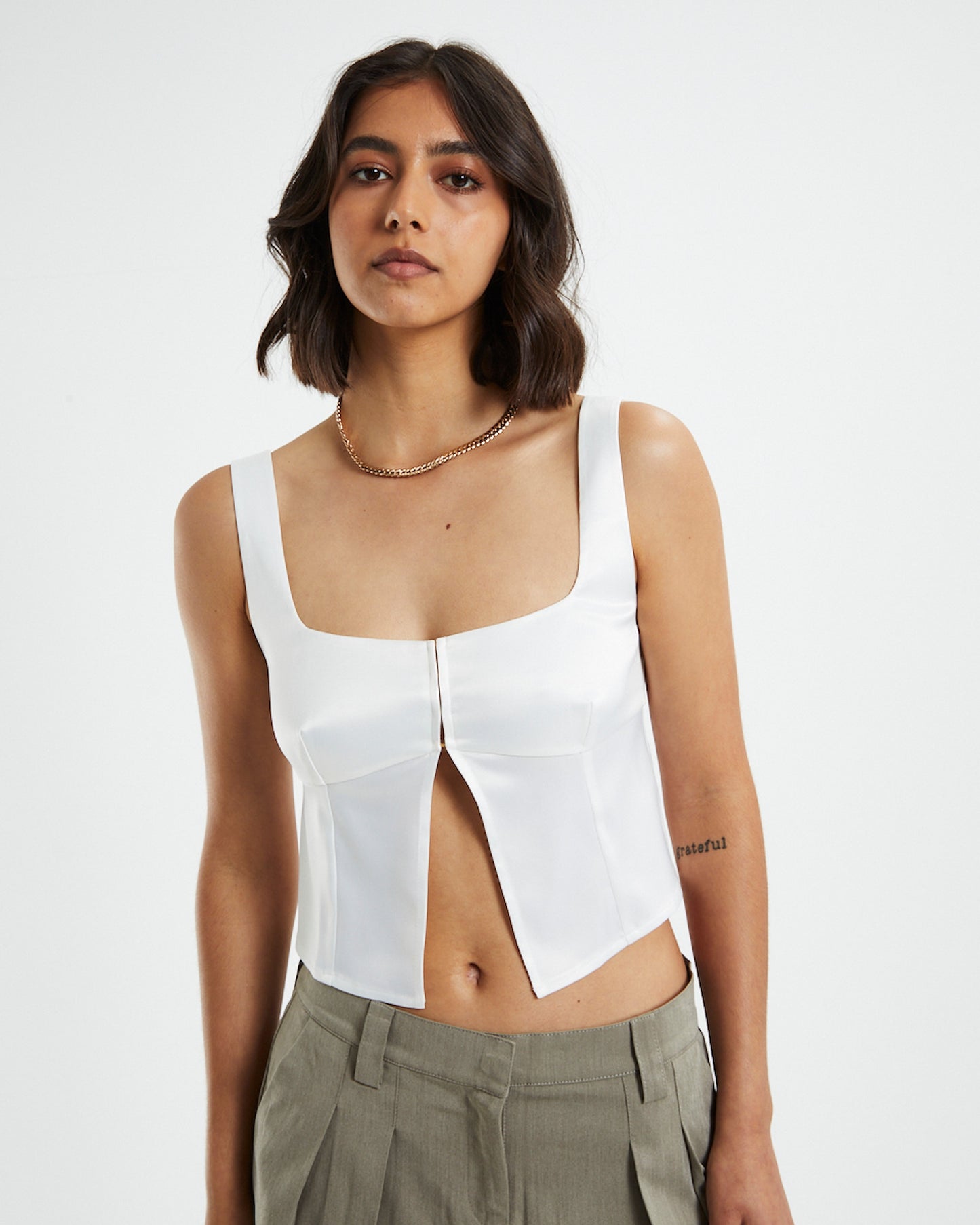 Stella Silky Corset Top Ivory