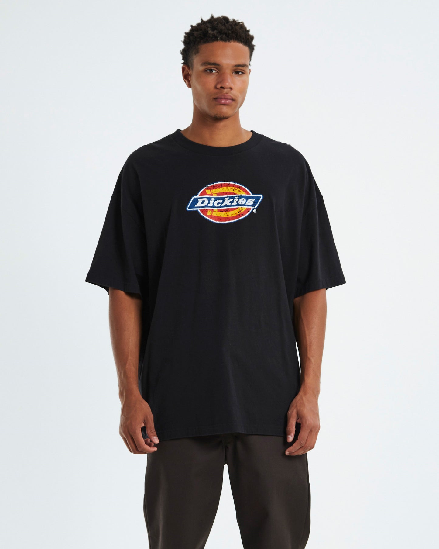 Classic Logo Distress Short Sleeve T-Shirt Black