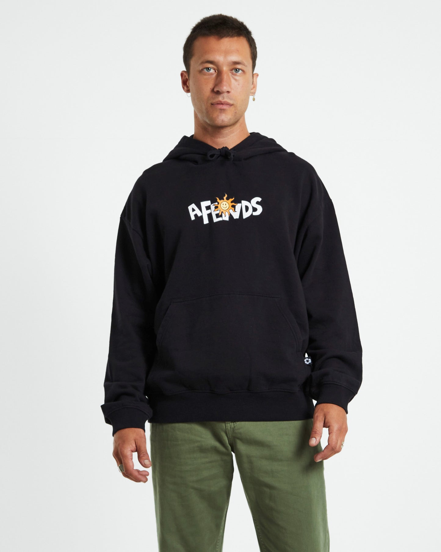 Sunshine Recycled Pull On Hoodie Black