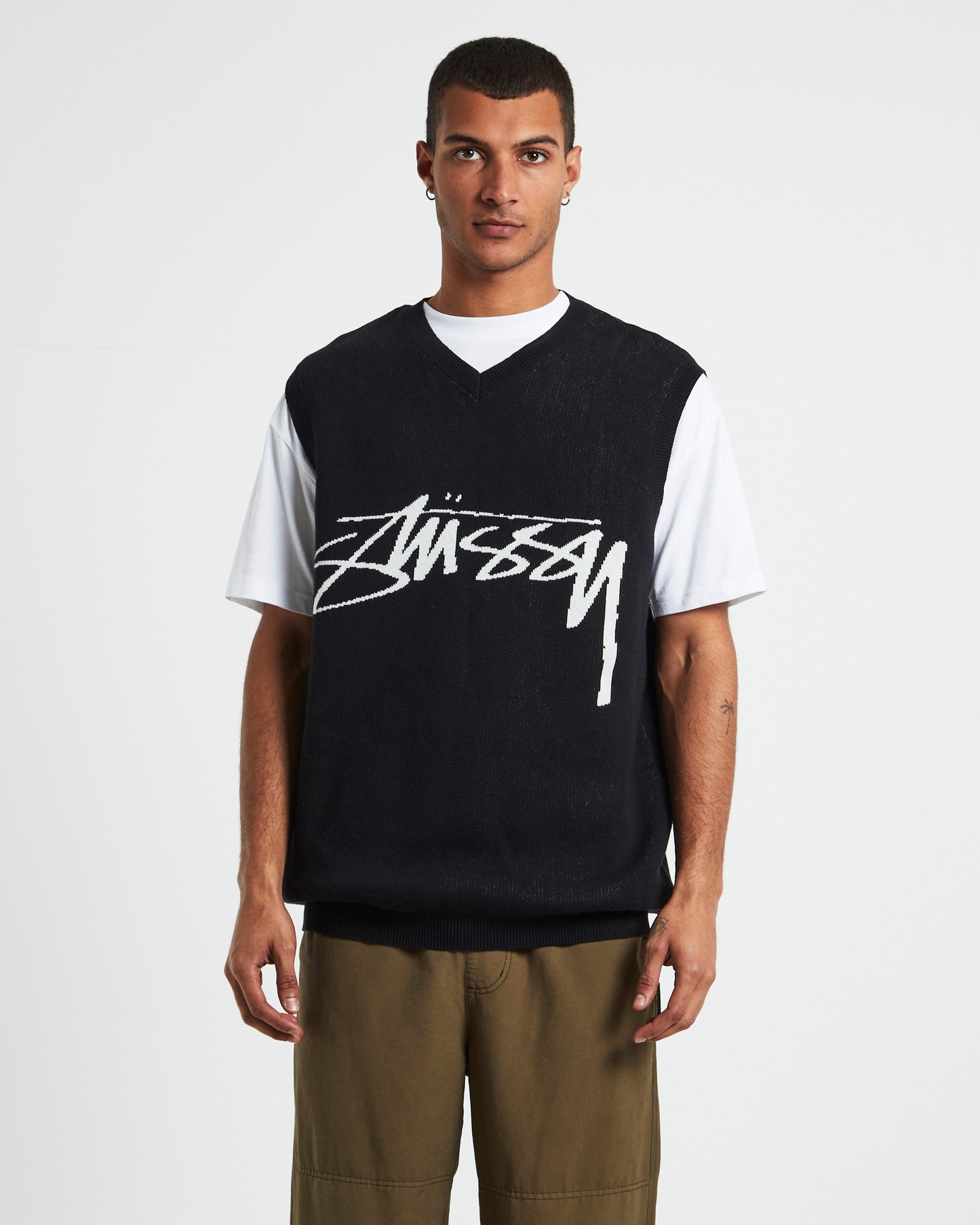 Smooth Stock Knit Vest Black