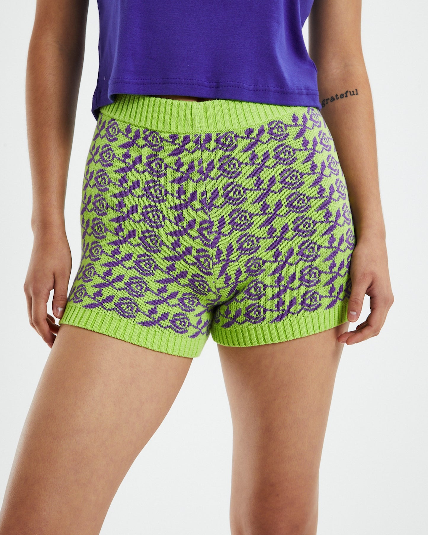 Donor Heights Knitted Shorts Lime