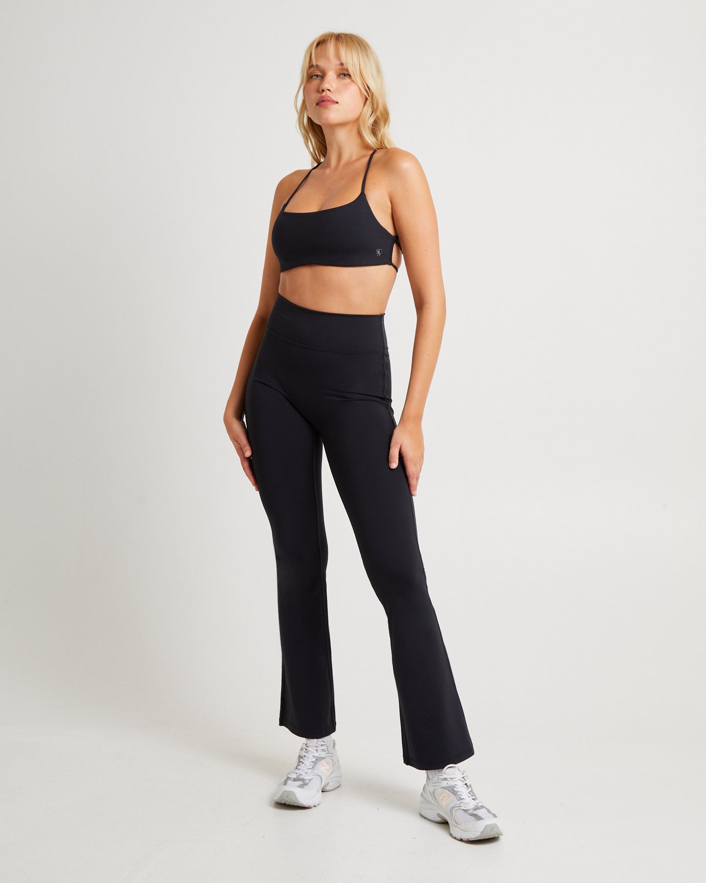 Slightly Flared Tights Black