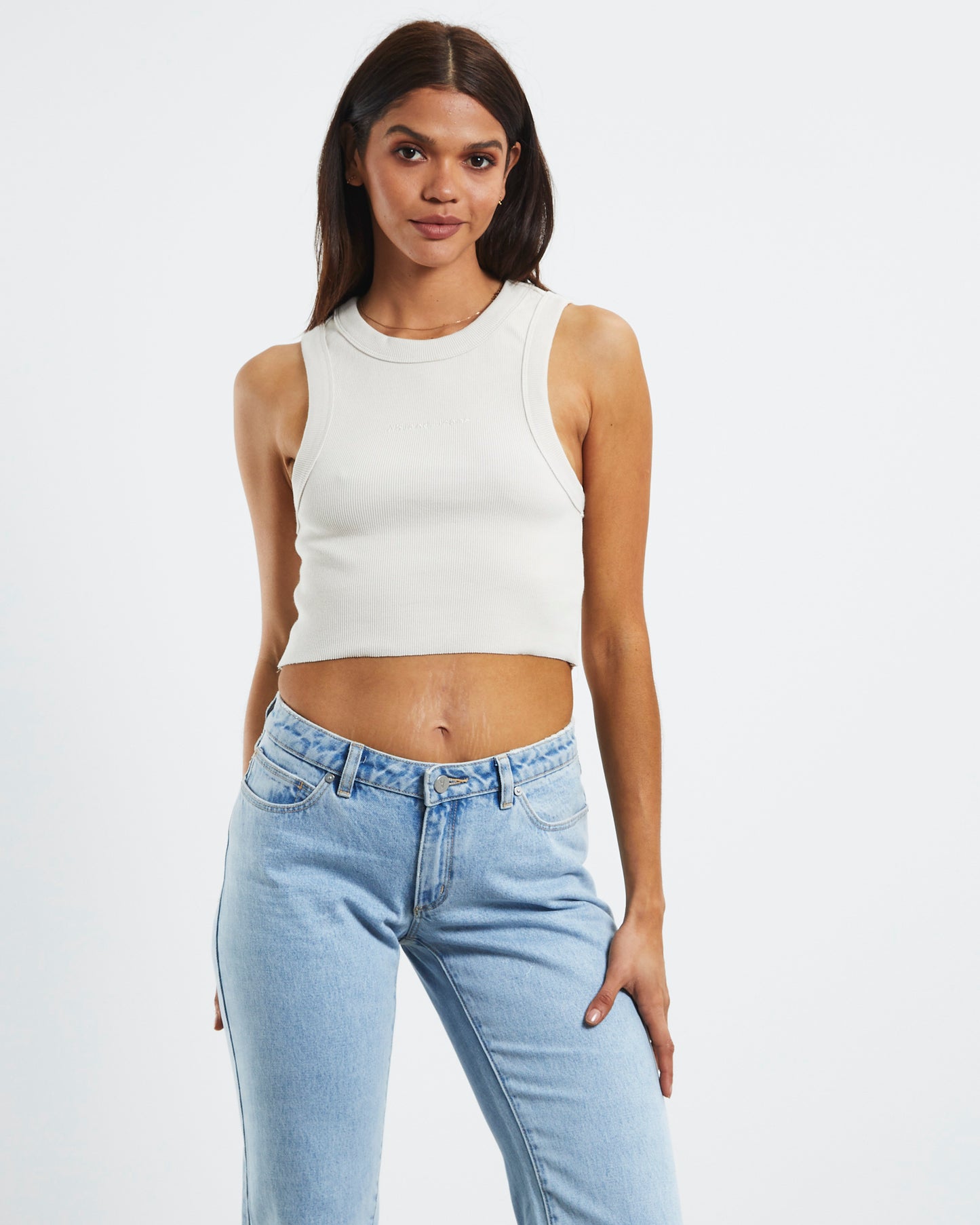 A Heather Singlet White Sand