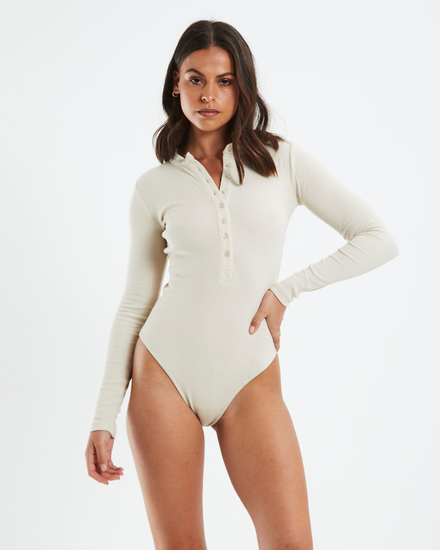 Button Front Long Sleeve Bodysuit