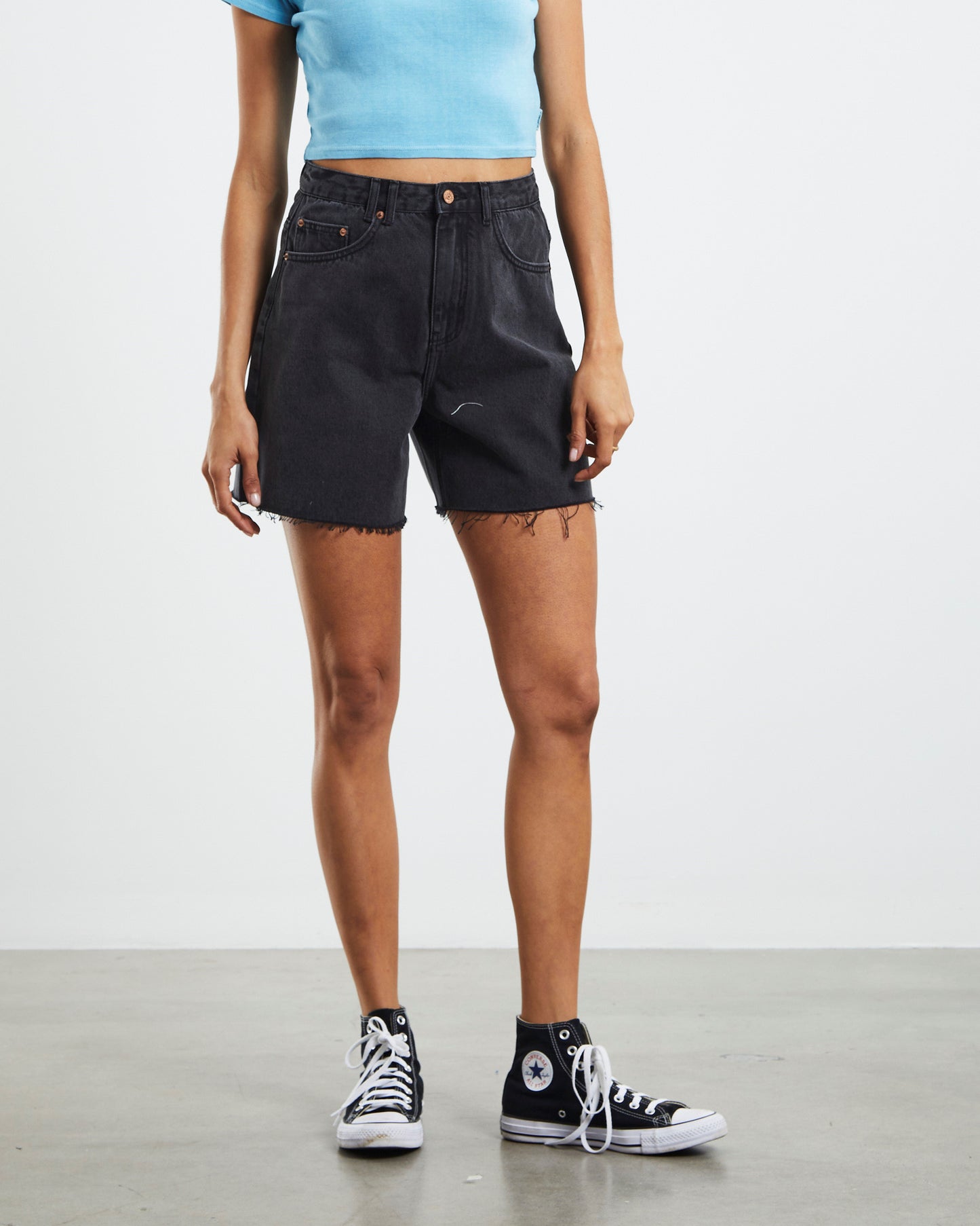 Vinnie Vintage Denim Shorts After Dark Black