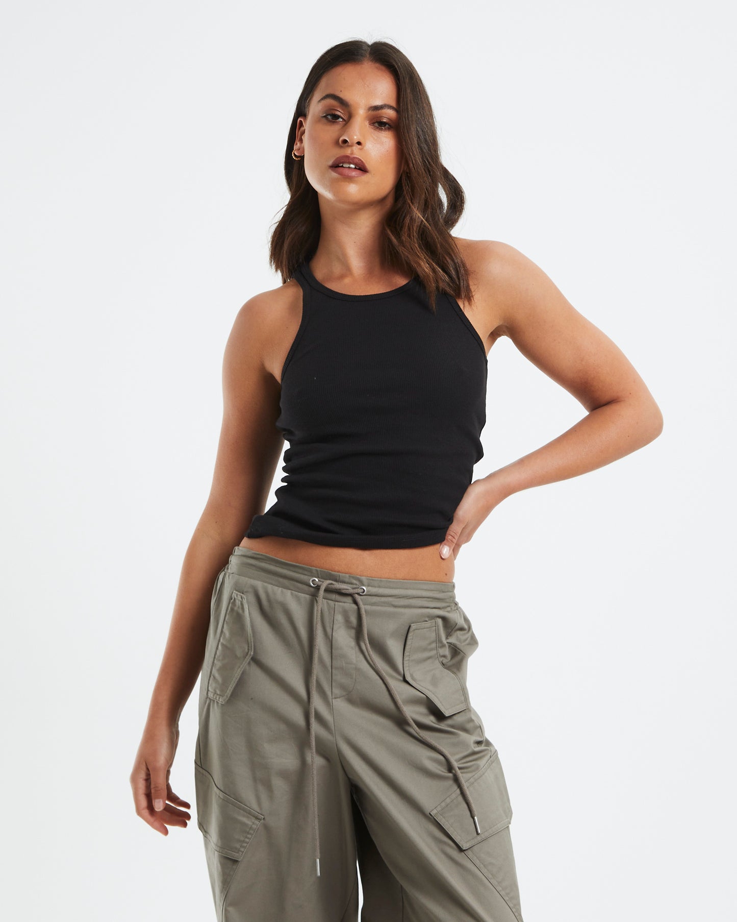 Racer Ribbed Tank Top