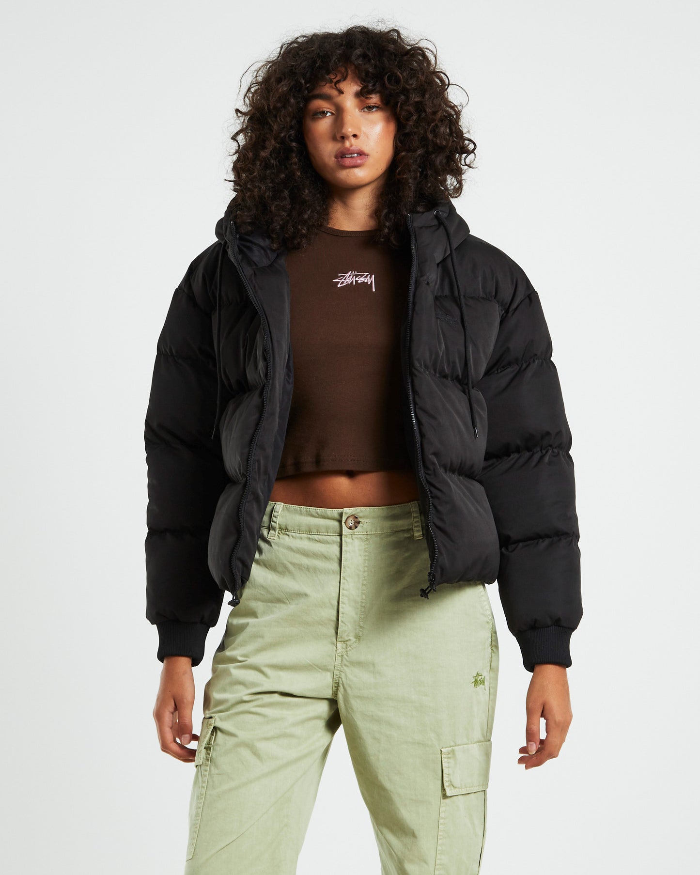 Graffiti Puffa Jacket Black