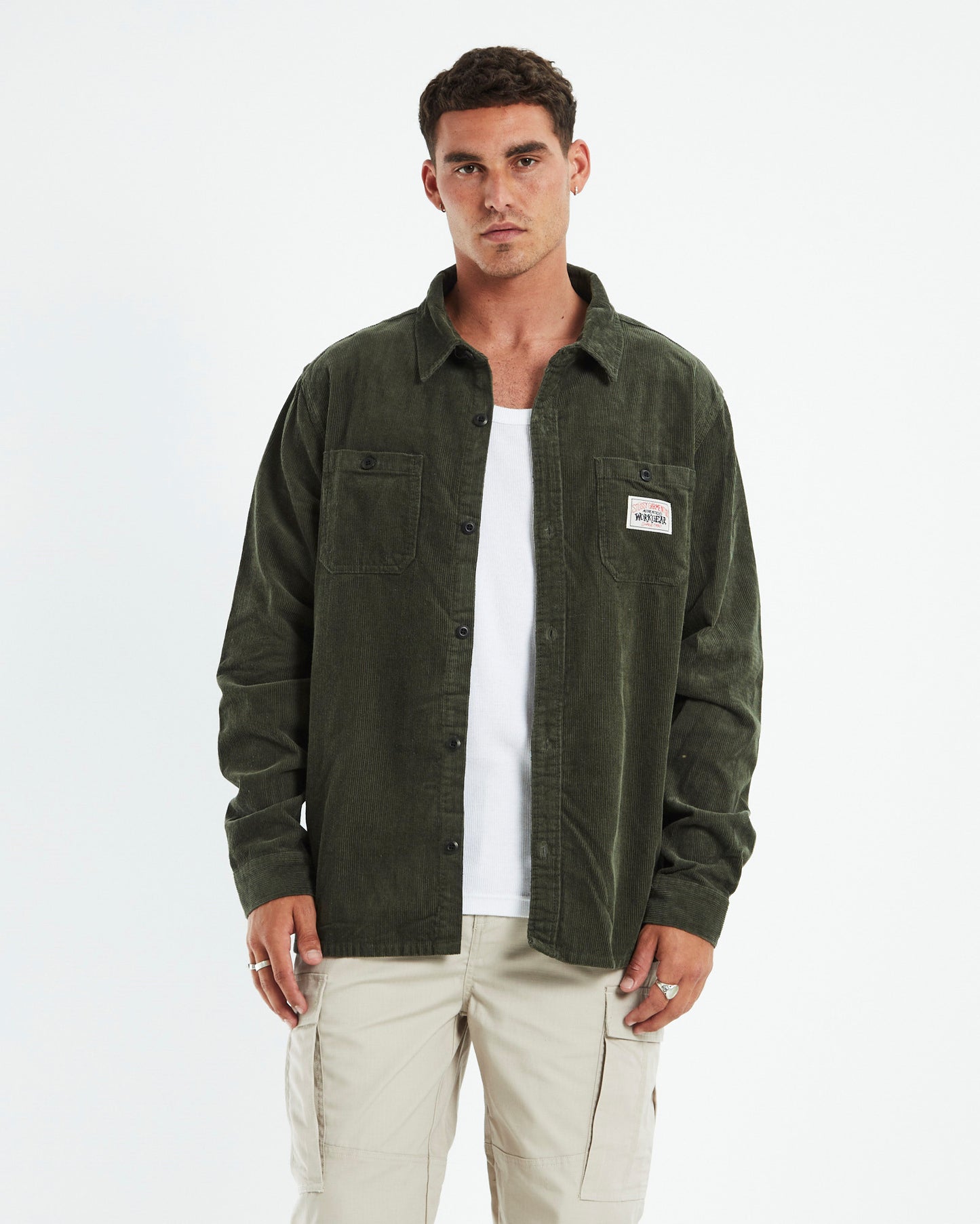Cord Authentic Work Long Sleeve Shirt Military