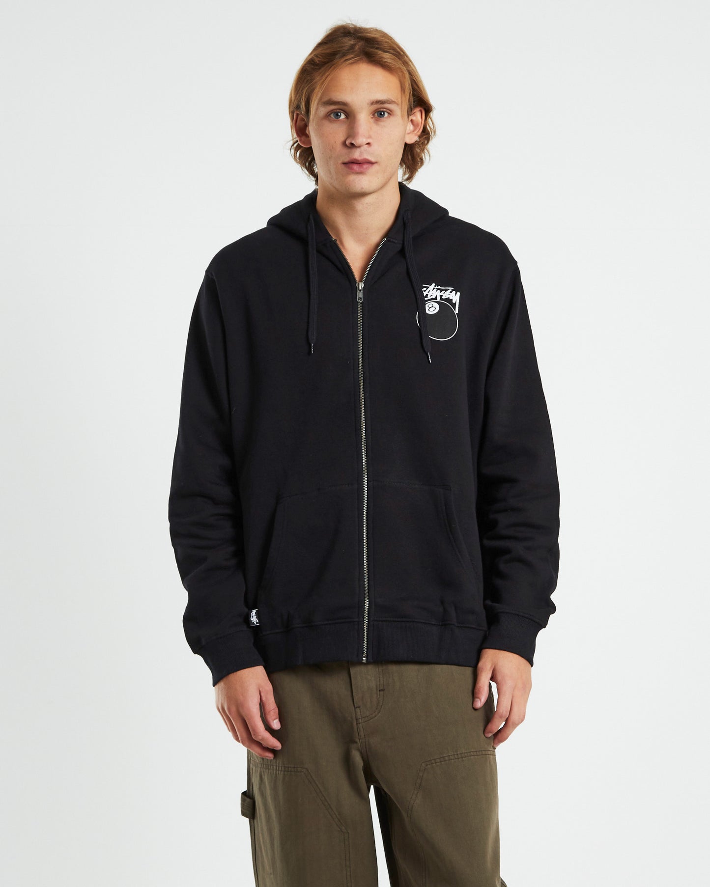 Solid 8 Ball Zip Hoodie Black