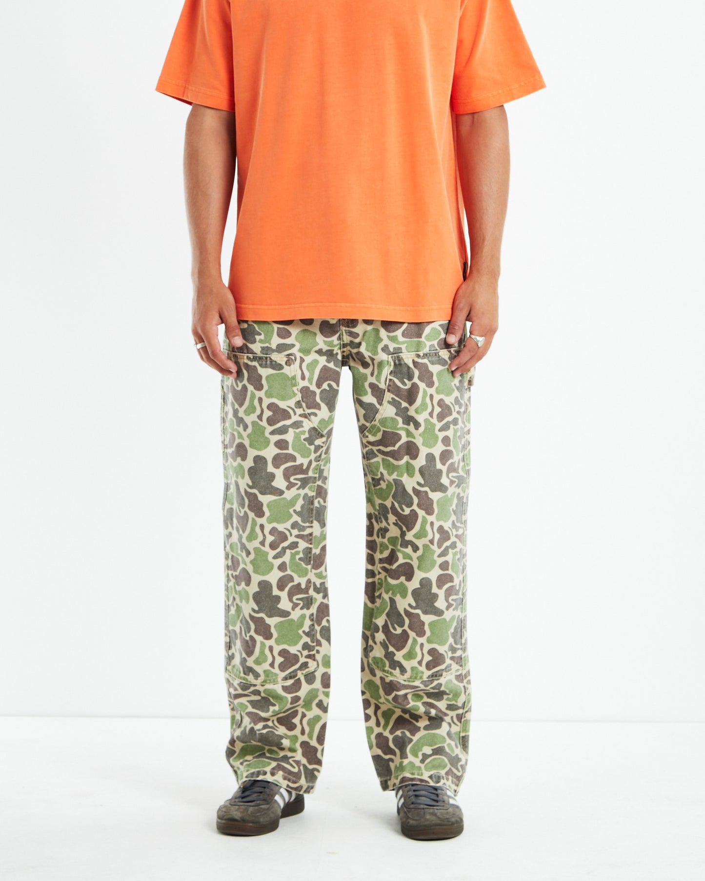 Canvas Work Pants Camo Green