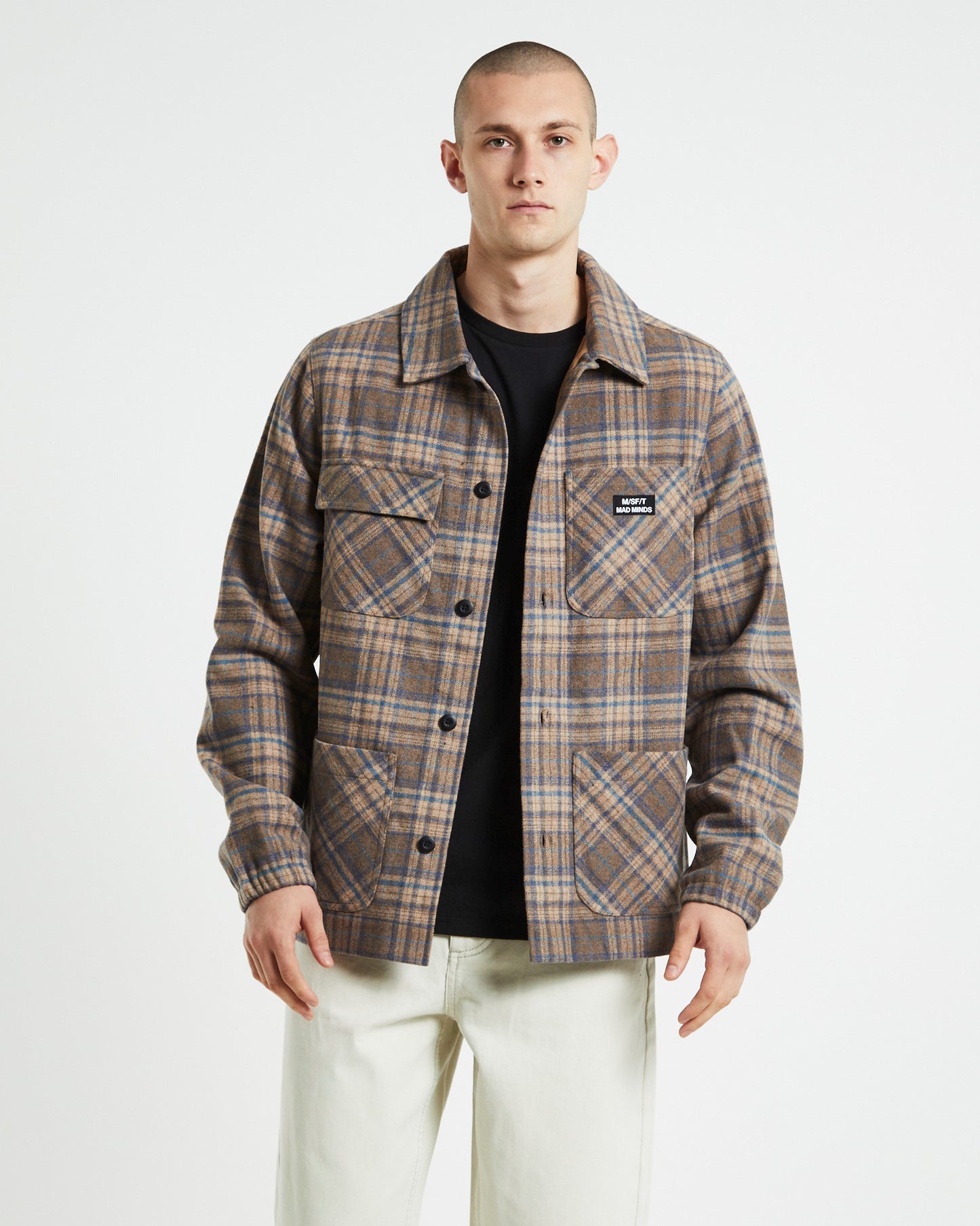 Schiziods Work Jacket Check Tan