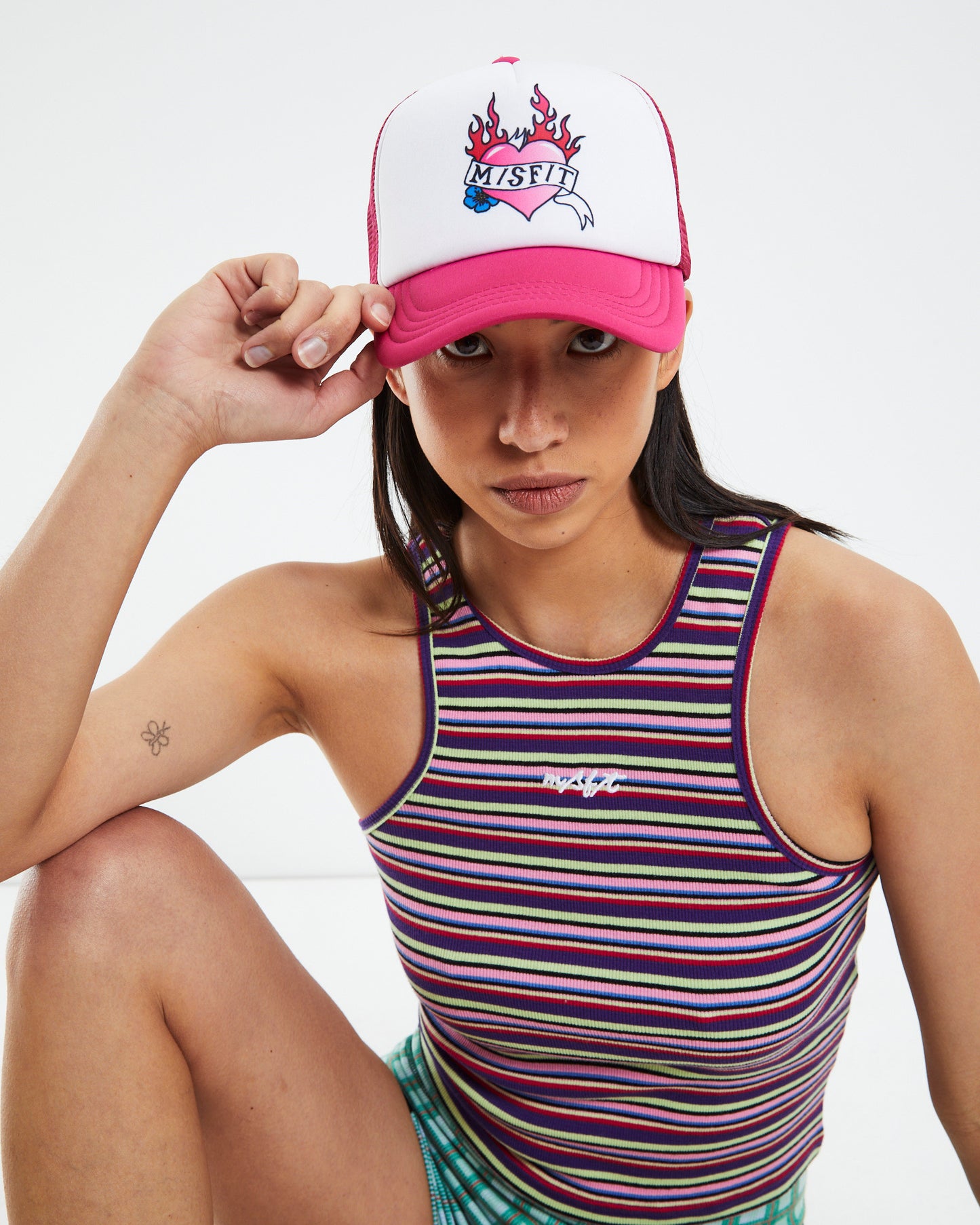 Hot BBQ Trucket Hat Pink/White