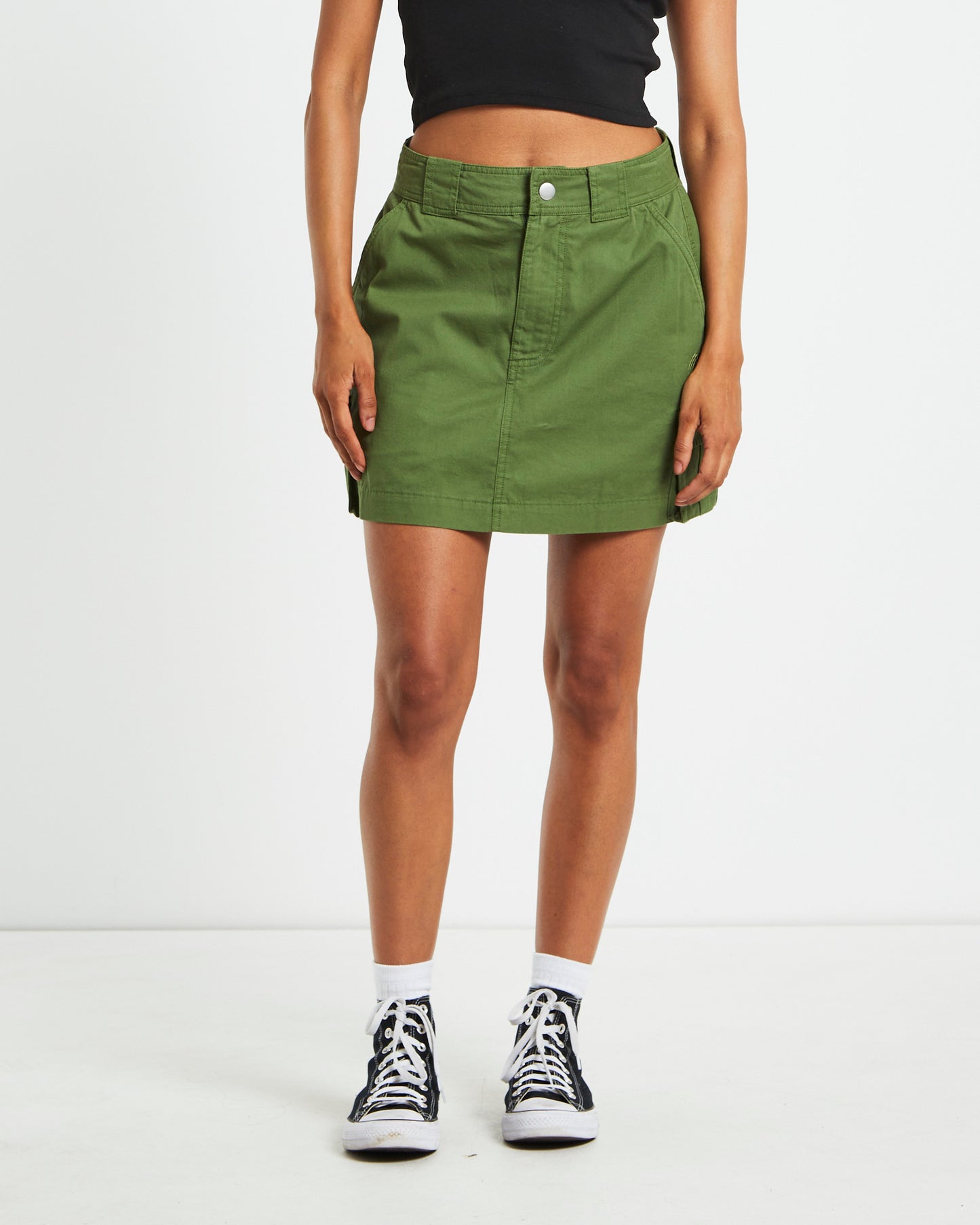 Water Pipe Cargo Mini Skirt in Khaki