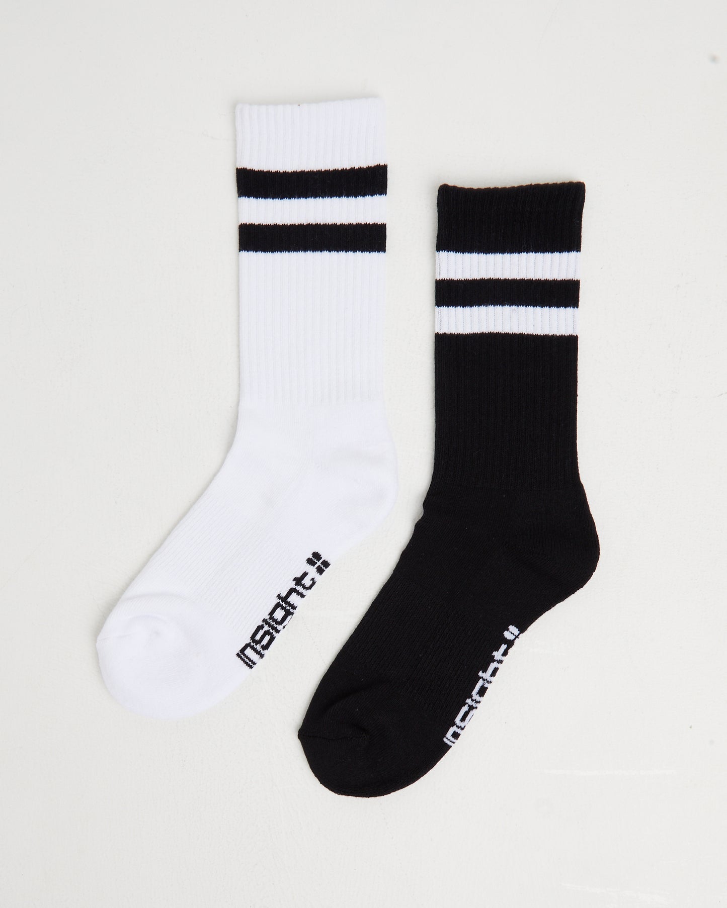Core Stripe Crew Socks 2 Pack White/Black