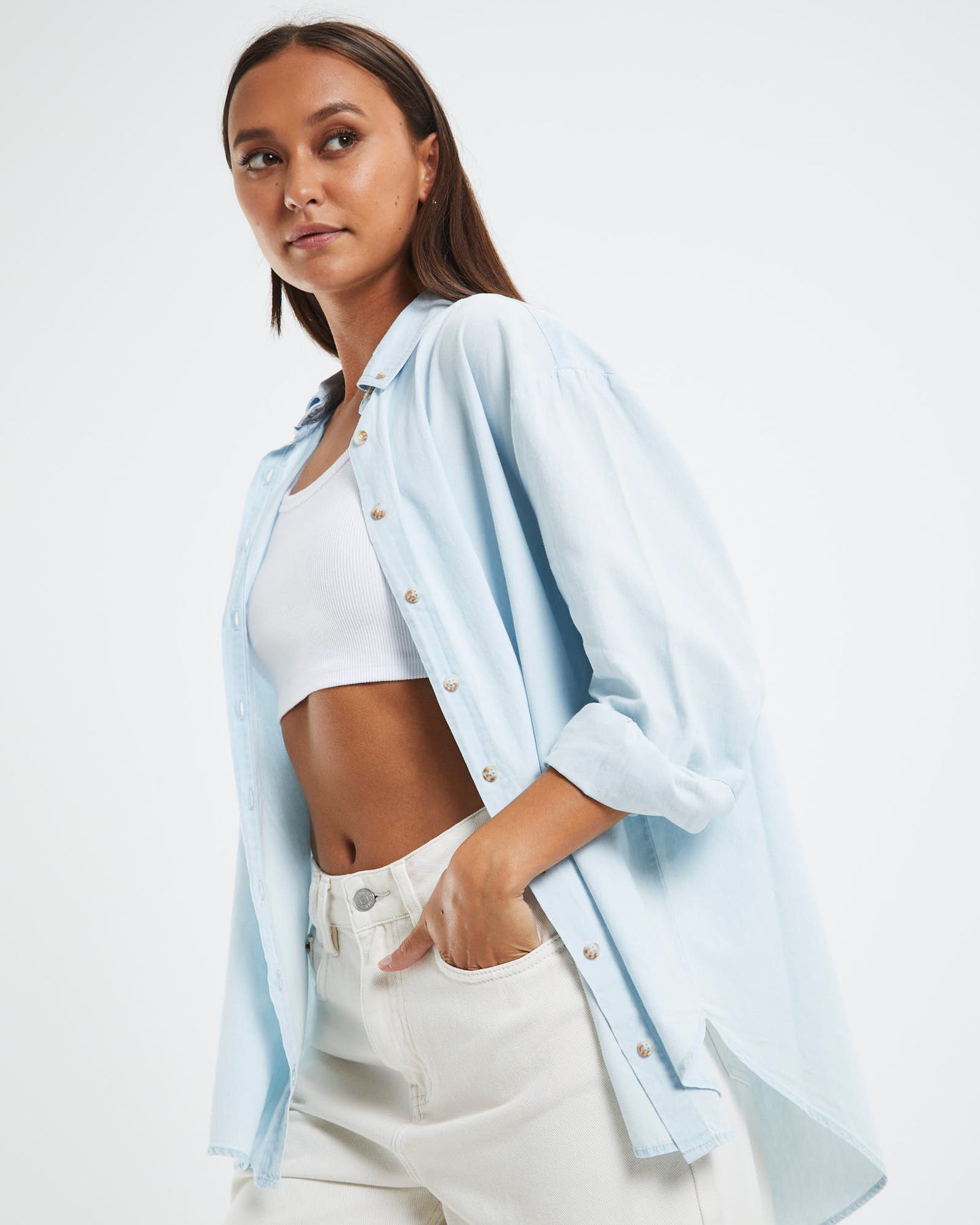 Super Slouch Shirt Light Blue