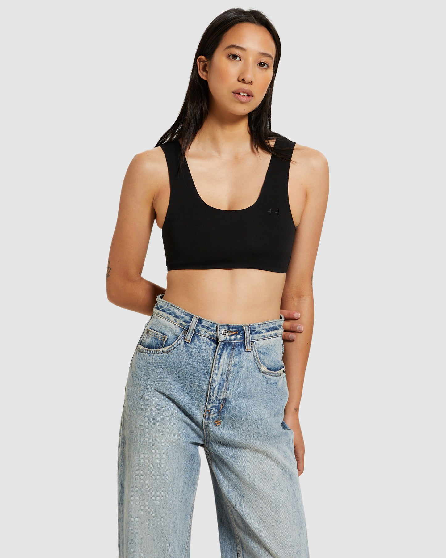 Bodkon Crop Tank Top Black
