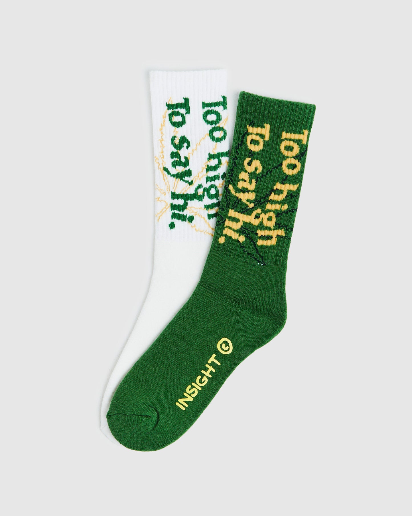 Too High Socks 2 Pack Green/White
