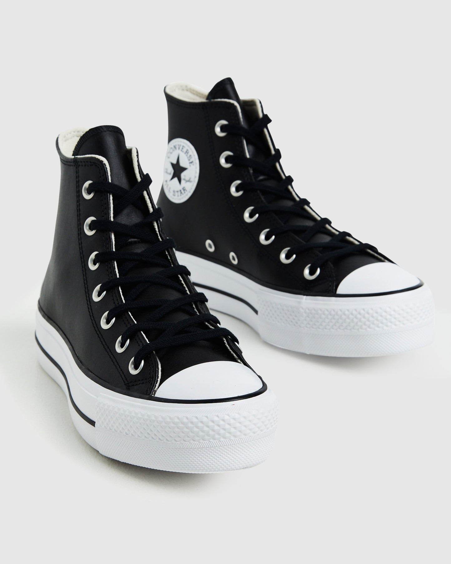 Chuck Taylor All Star Leather Platform Hi Top Sneakers Black