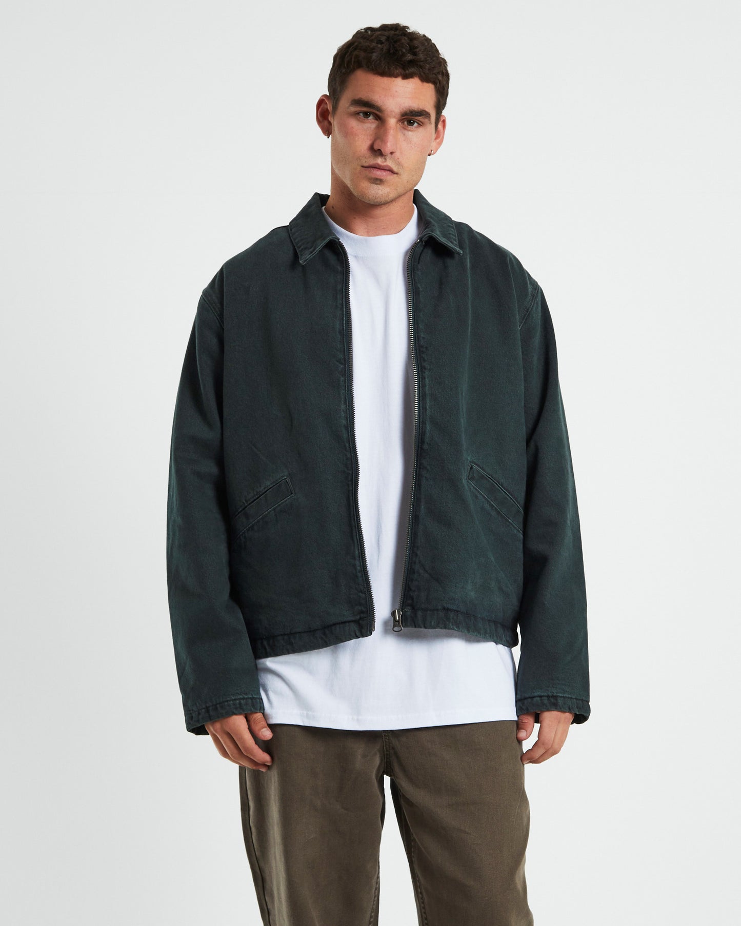 Samo Trucker Jacket Dark Forest Green