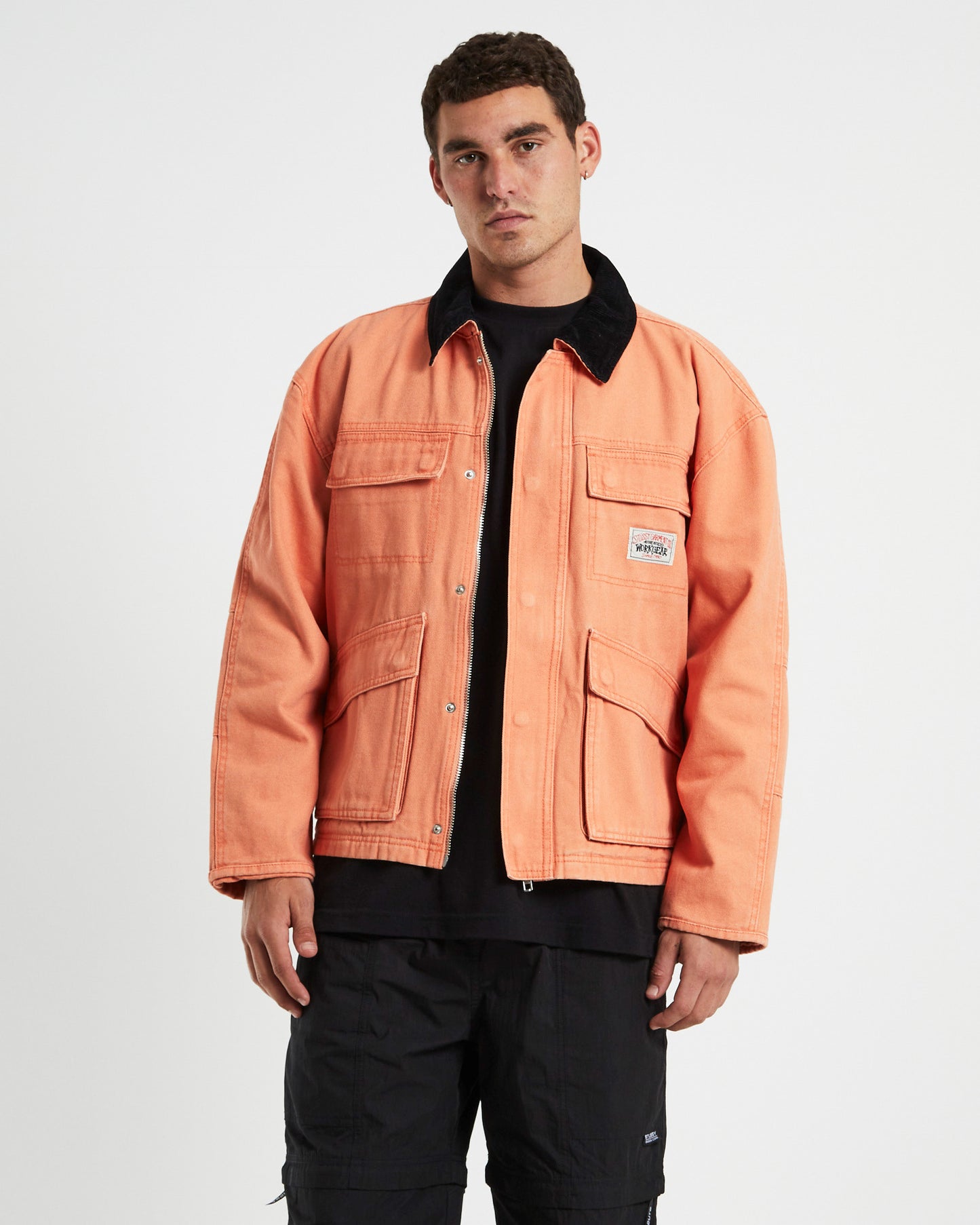 Washed Canvas Shop Jacket Washed Red