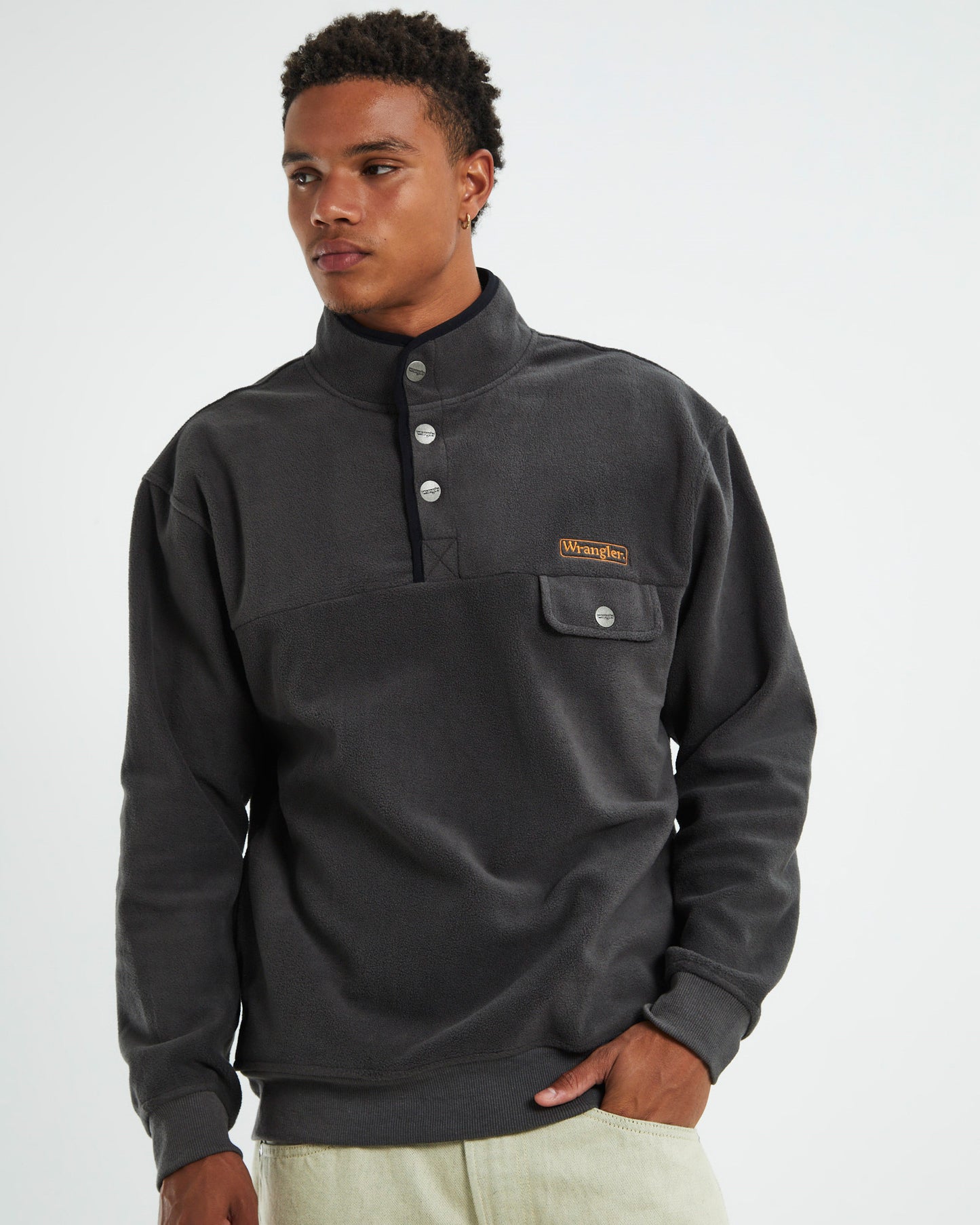 Polar Button Up Sweater Slate Grey