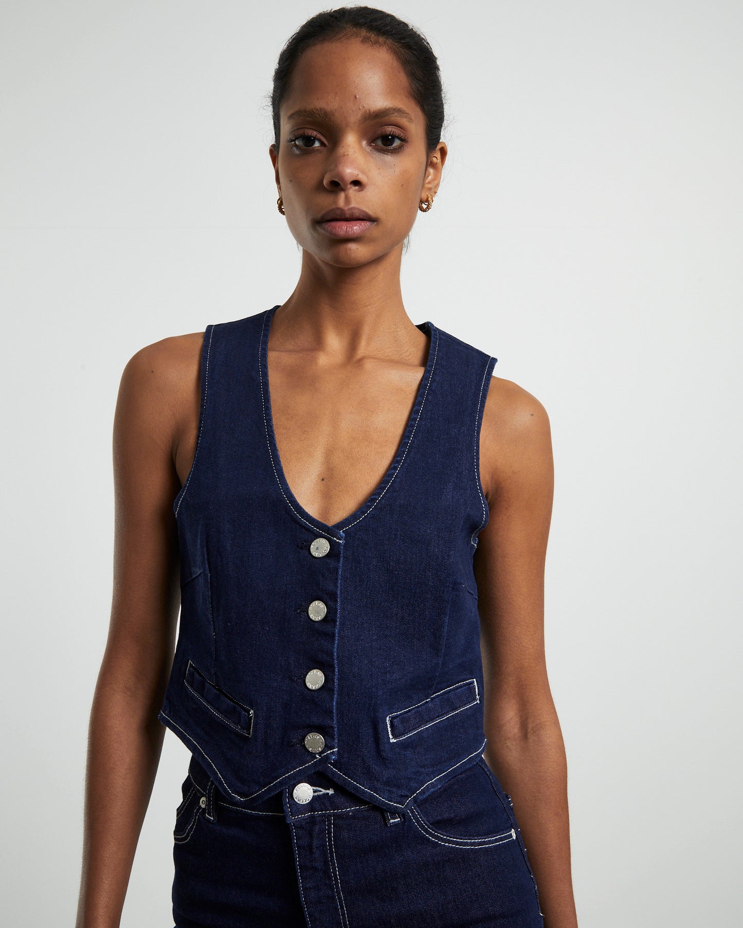 Dallas Denim Vest Dante Organic Blue