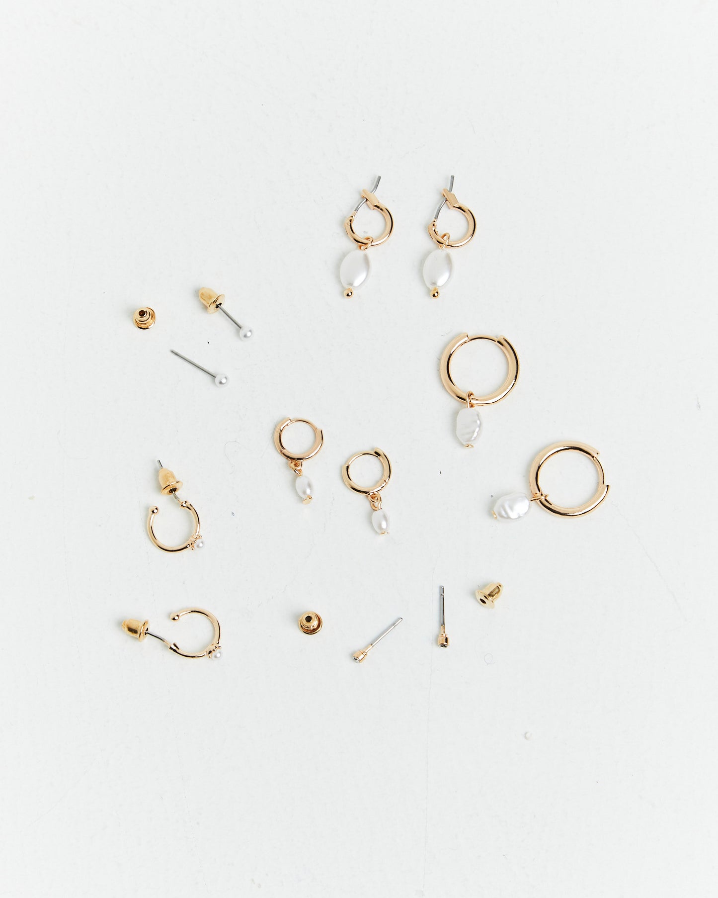 Frankie Pearl Earrings Pack Gold