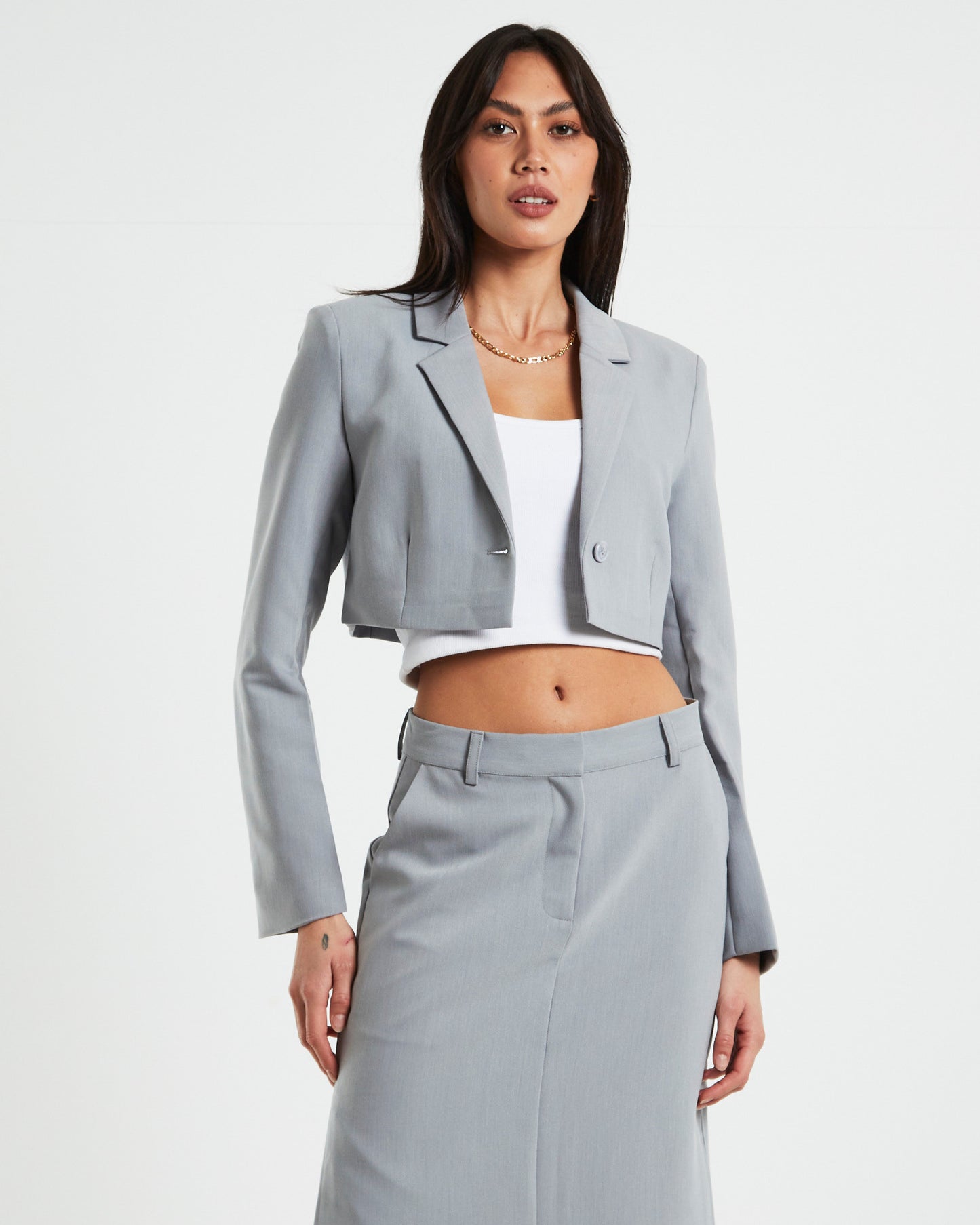 Myla Boyfriend Blazer in Dove Grey