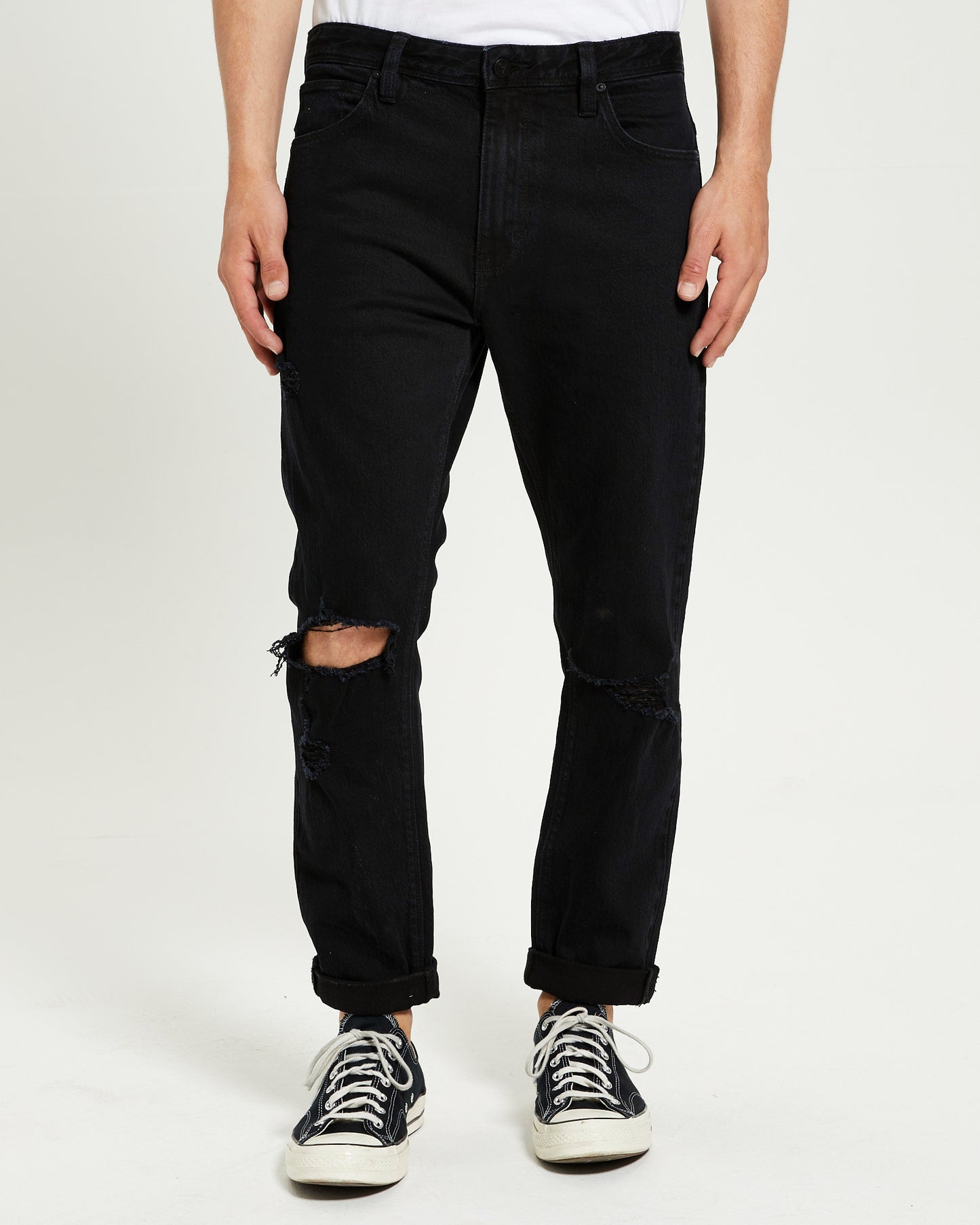 A Dropped Slim Denim Jeans Mamba Rip