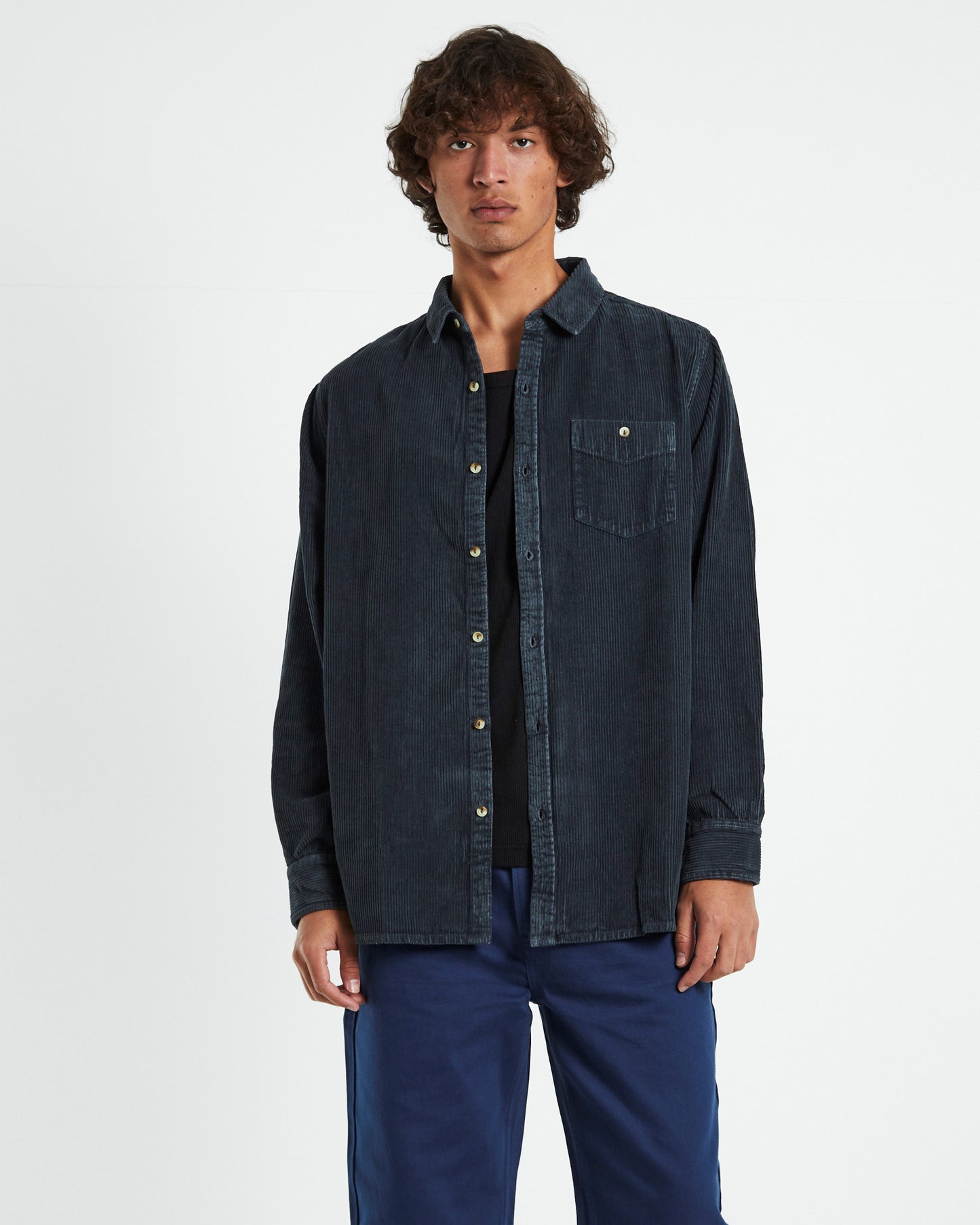 Men At Work Fat Cord Long Sleeve Shirt