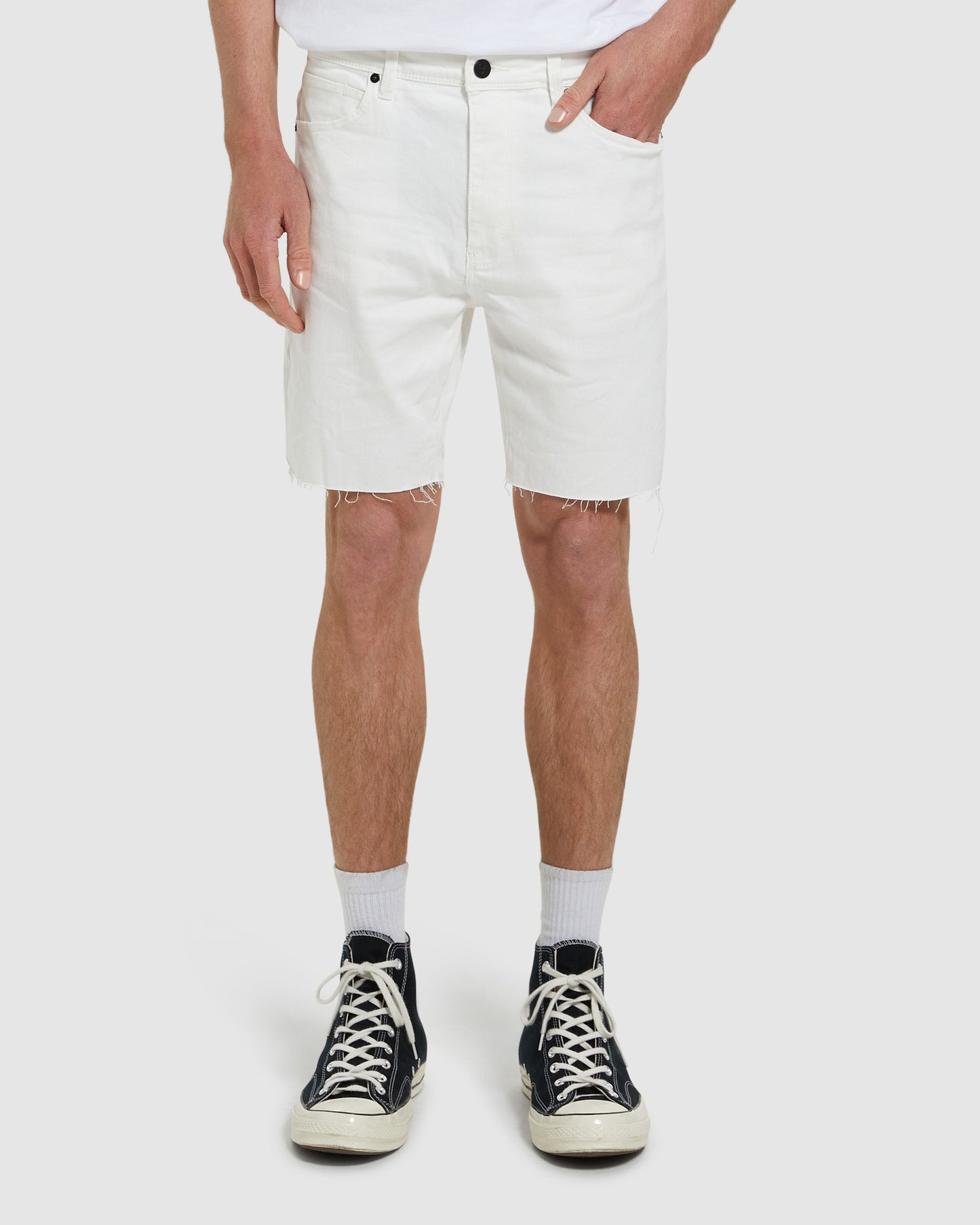 A Dropped Skinny Denim Shorts