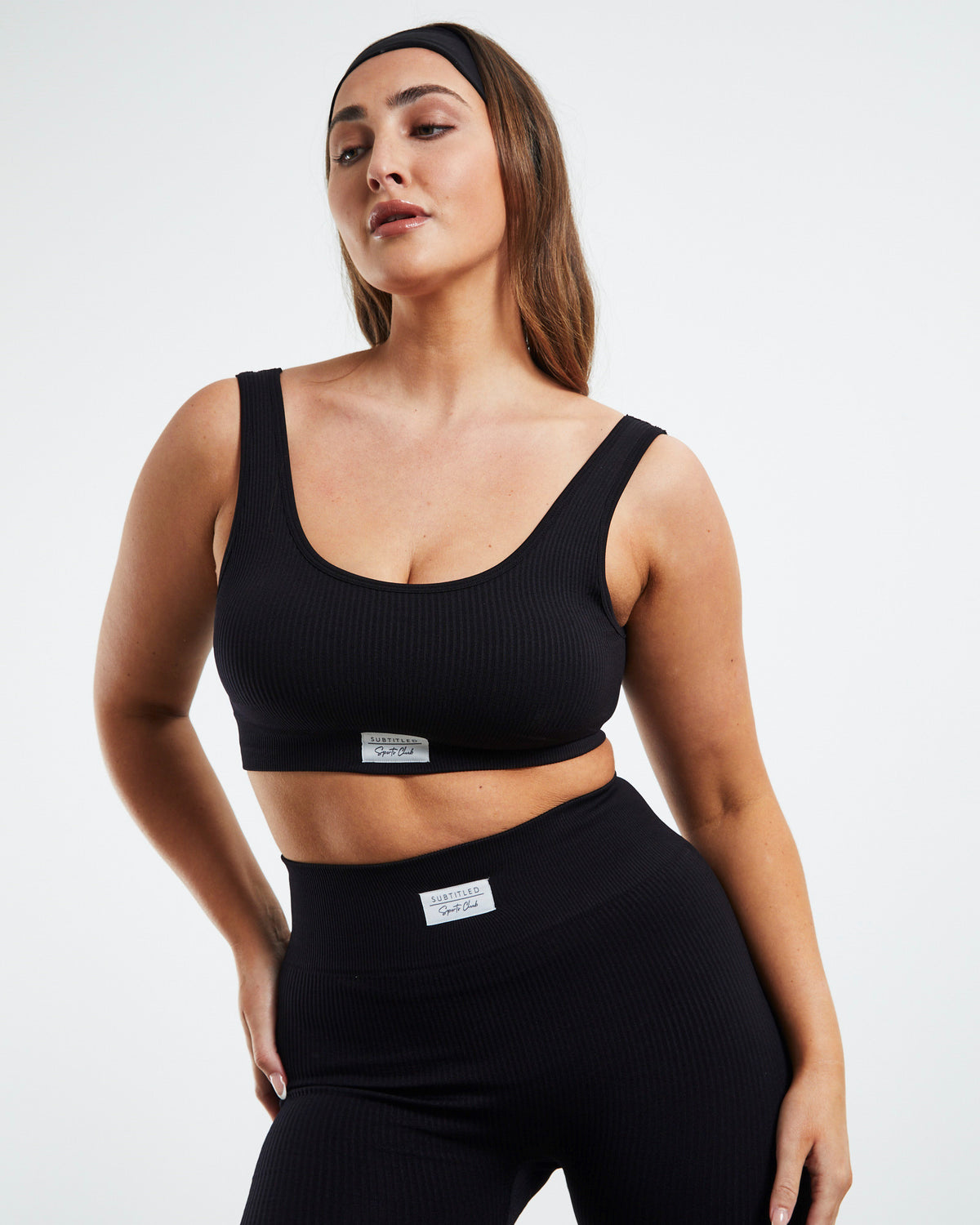 Scoop Neck Sports Crop BLACK