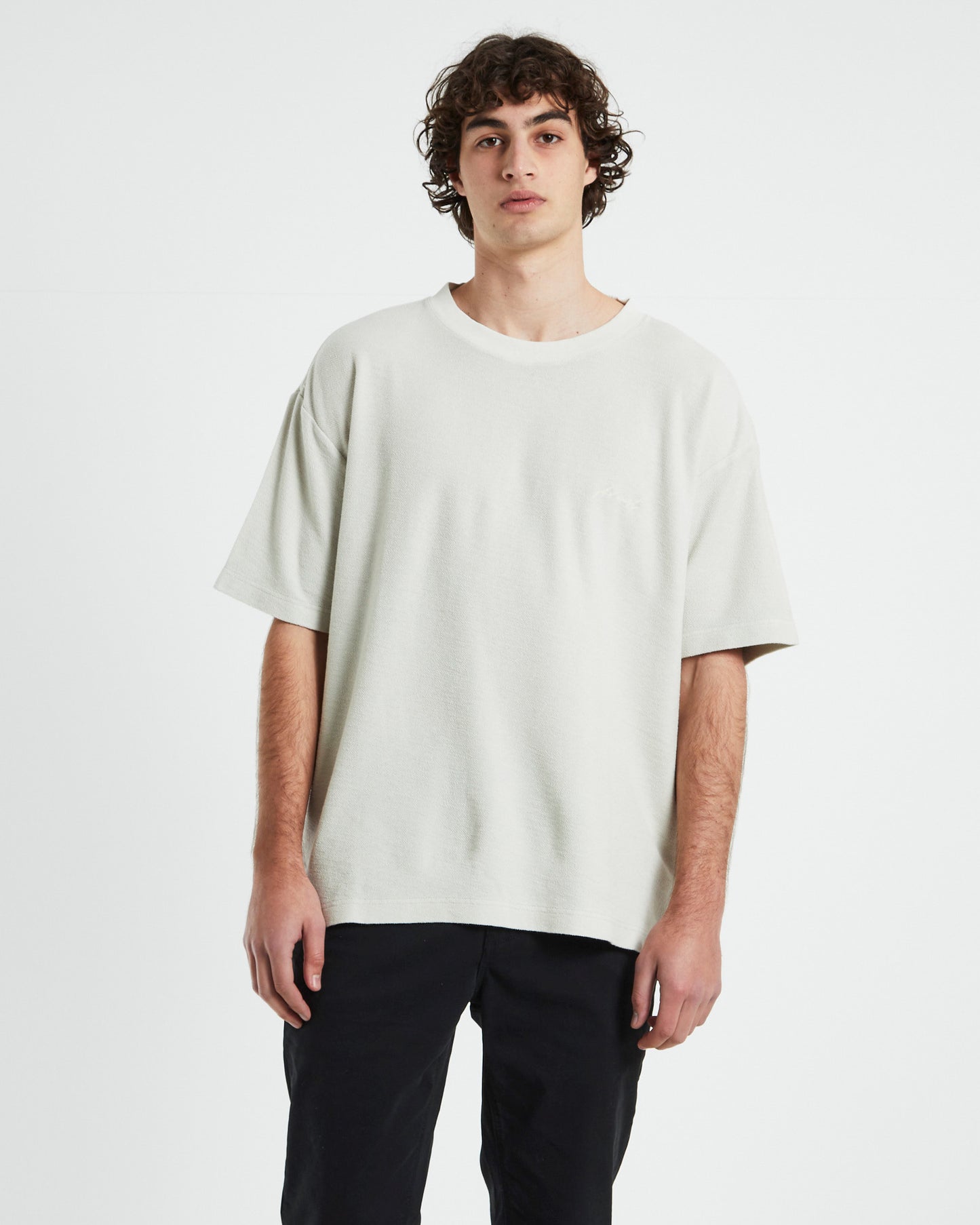 Ramona Linen Short Sleeve T-Shirt in Off White