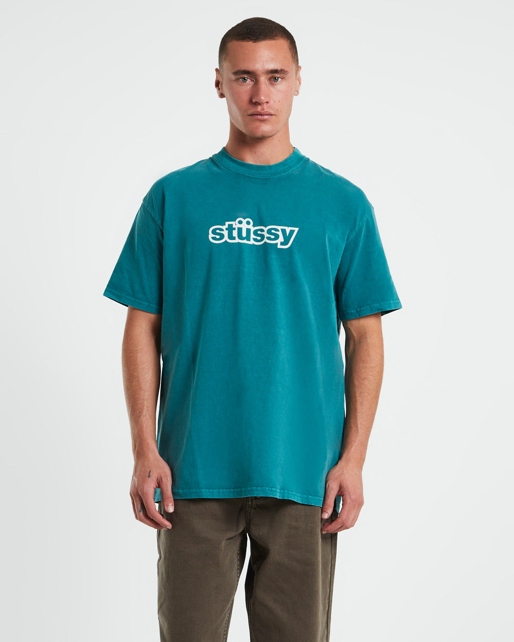 Thick 50-50 Heavyweight Short Sleeve T-Shirt in Ocean Blue