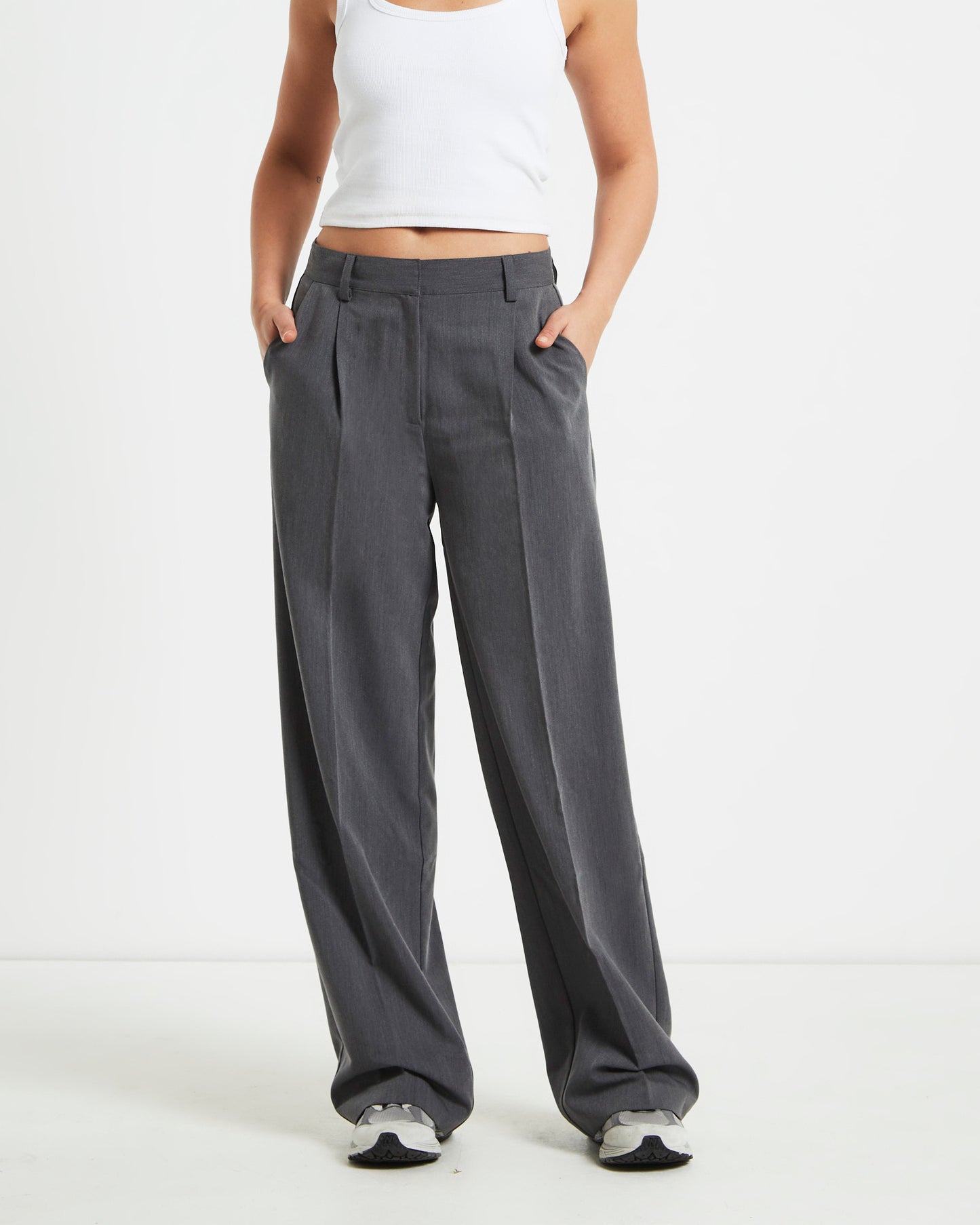 Maeve Wide Leg Pants in Slate Grey
