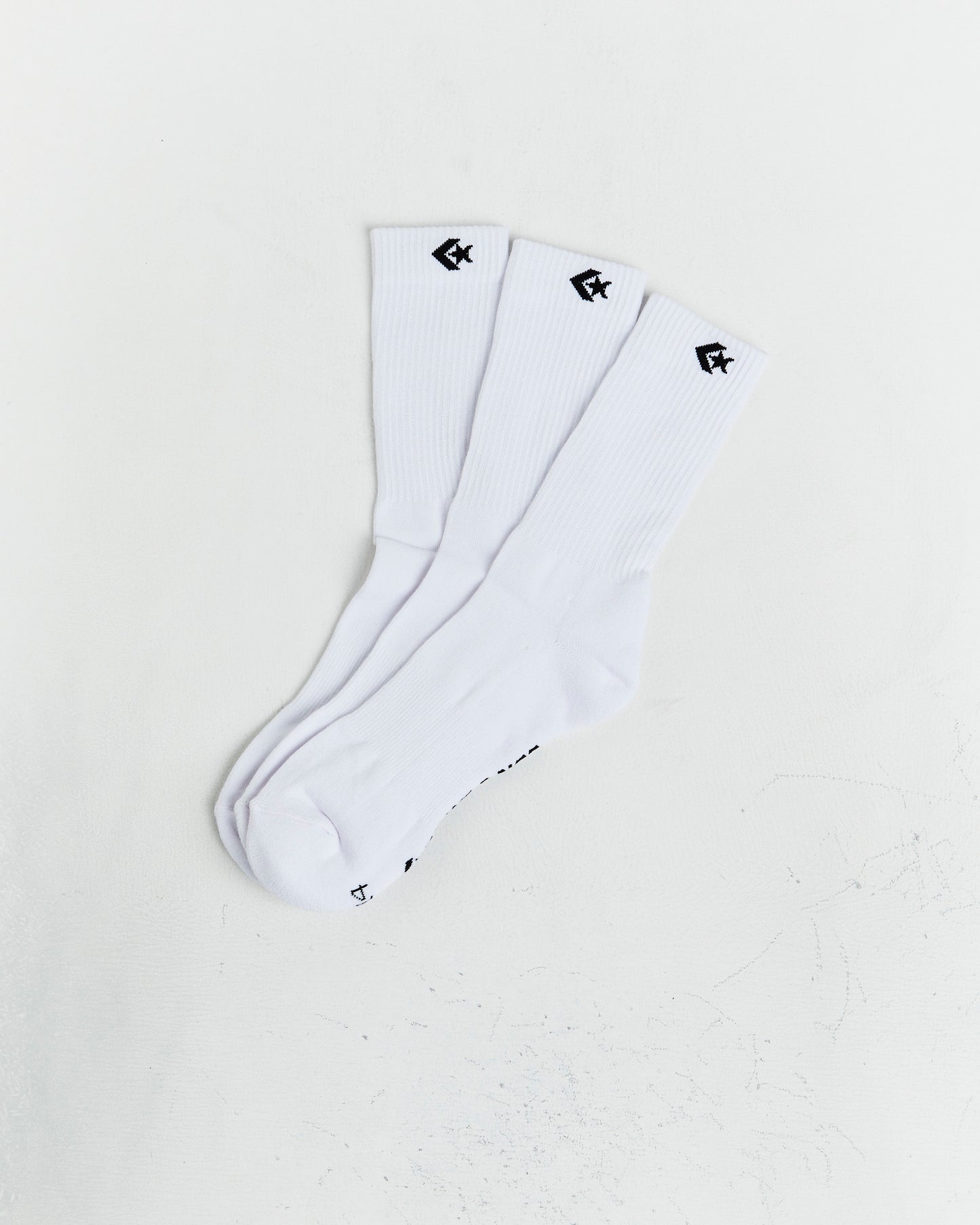Chevron Crew Socks 3 Pack in White