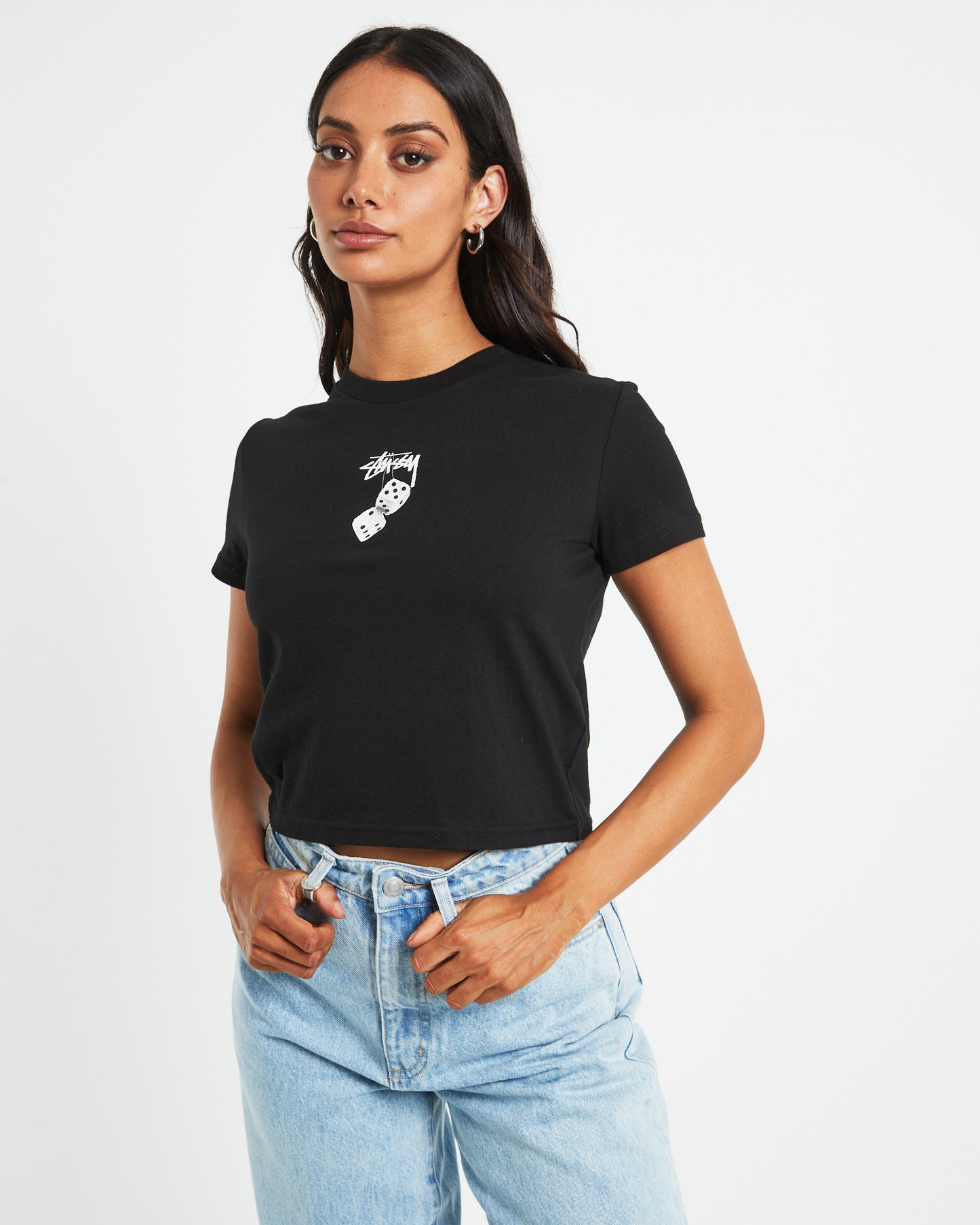 Fuzzy Dice Slim Tee in Black