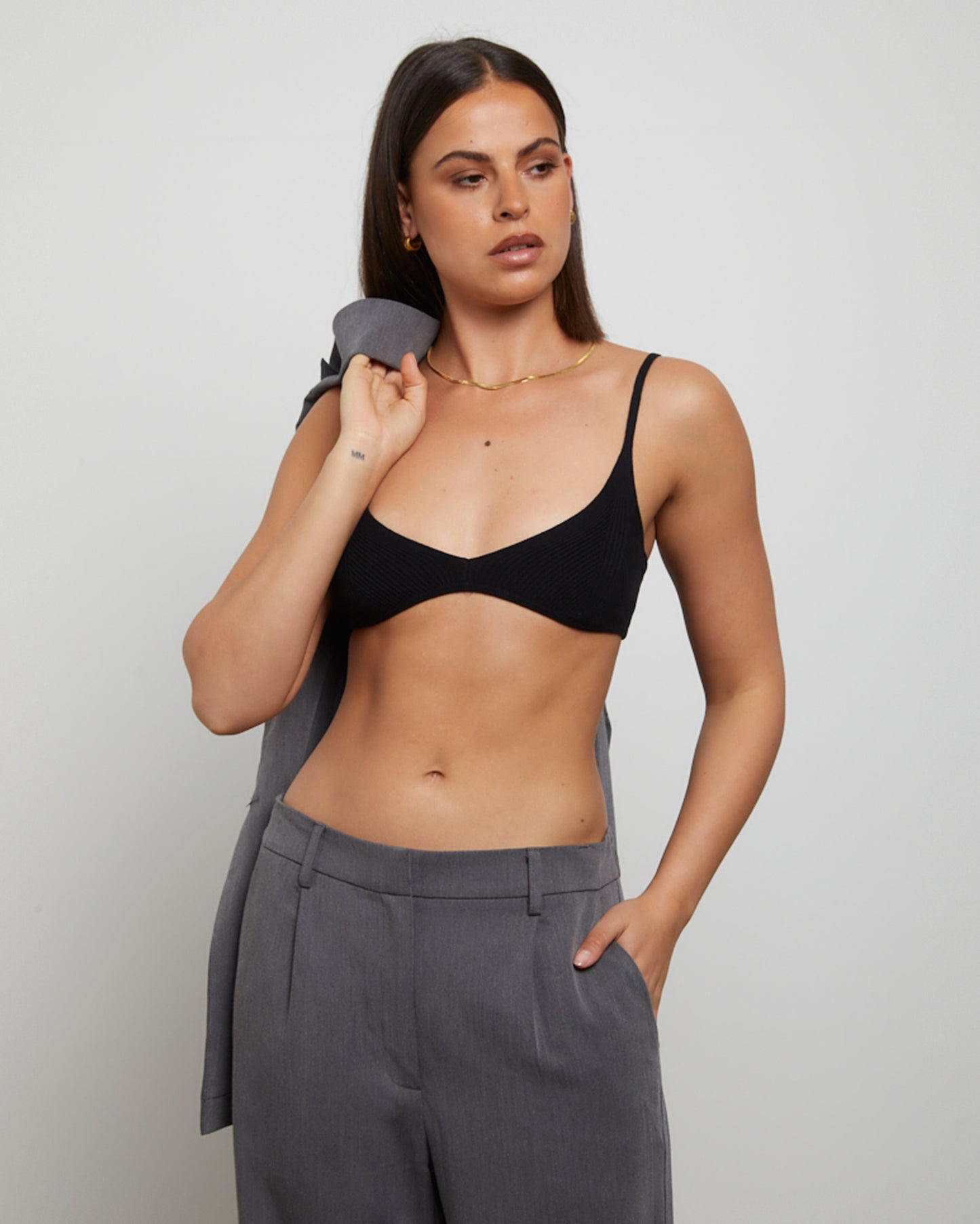 Luxe Knitted Bralette Black