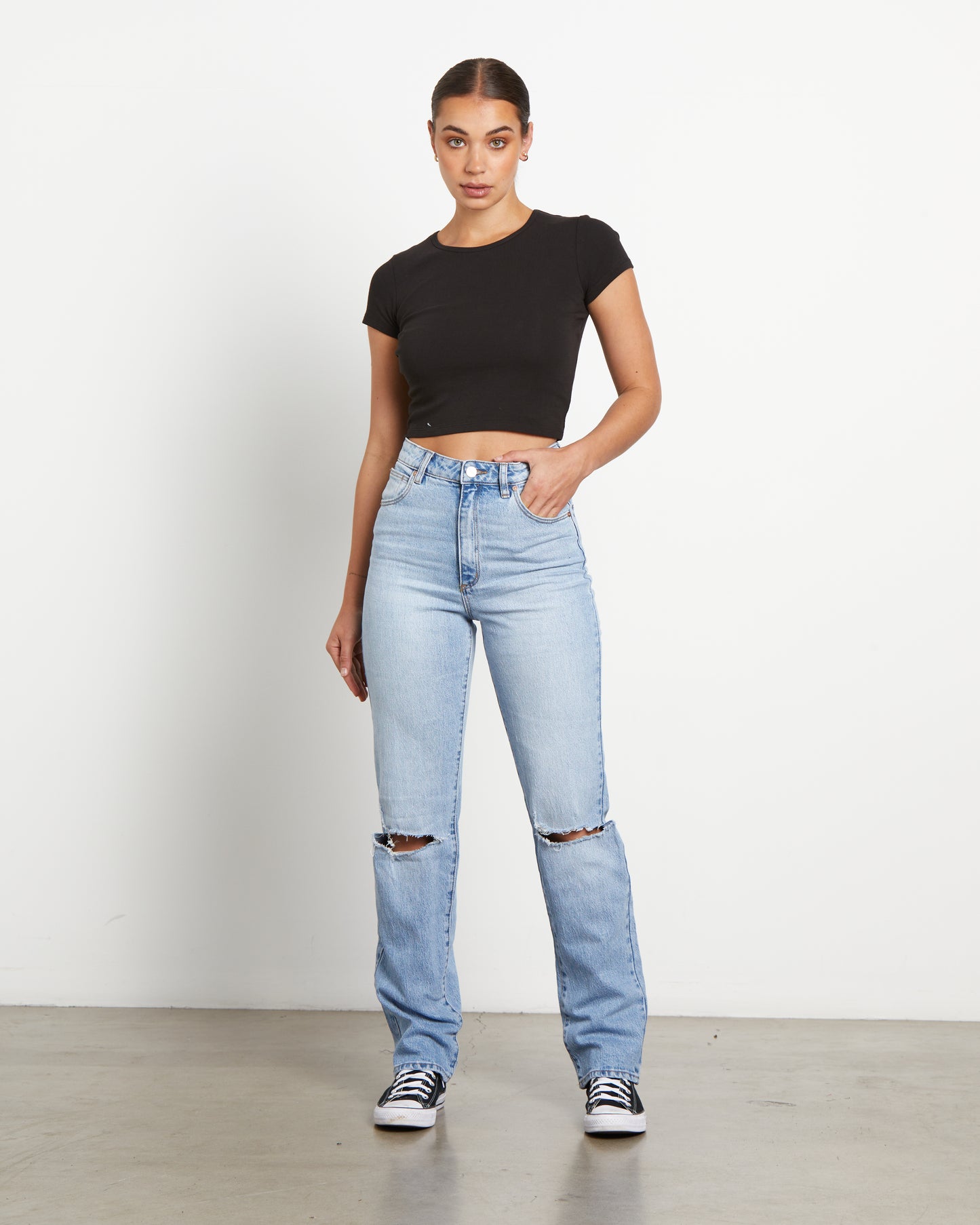 94 High Straight Denim Jeans Juno Rip
