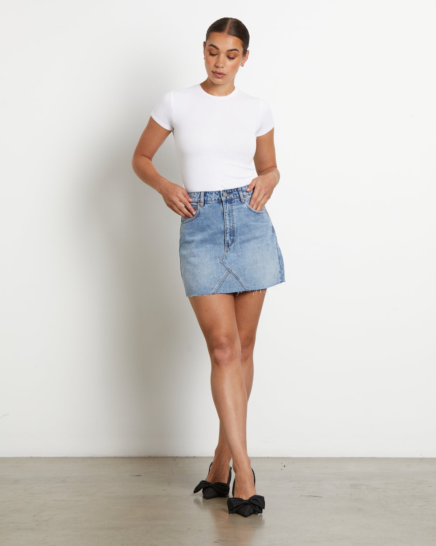 Aline Denim Mini Skirt in Savannah