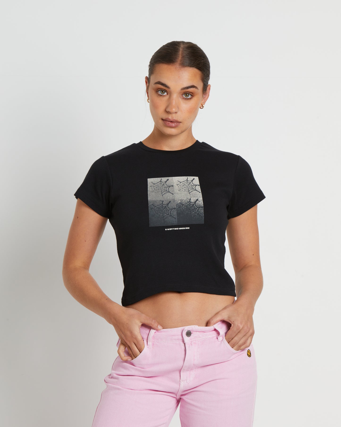 Web Baby Tee in Black