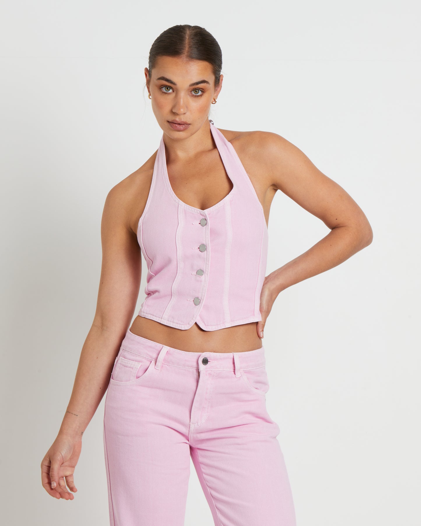 Heavenly People Vest in Baby Pink