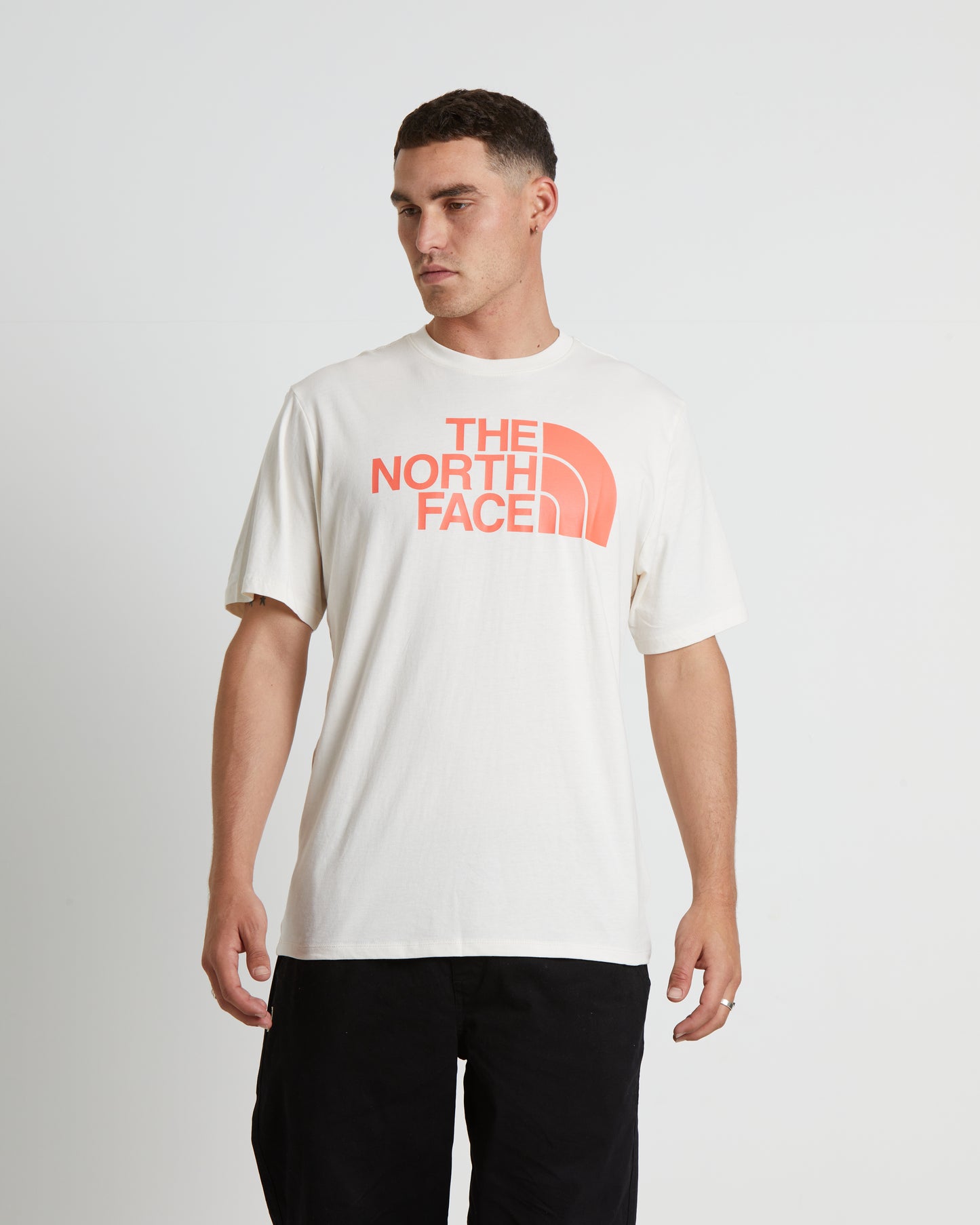 Short Sleeve Half Dome T-Shirt in Gardenia White/Retro Orange