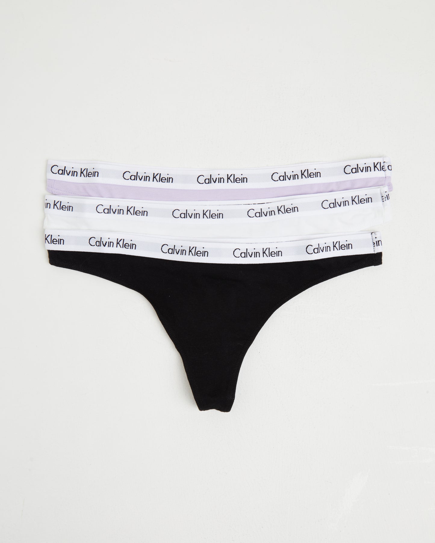Carousel Thong 3 Pack in Black/White/Pastel