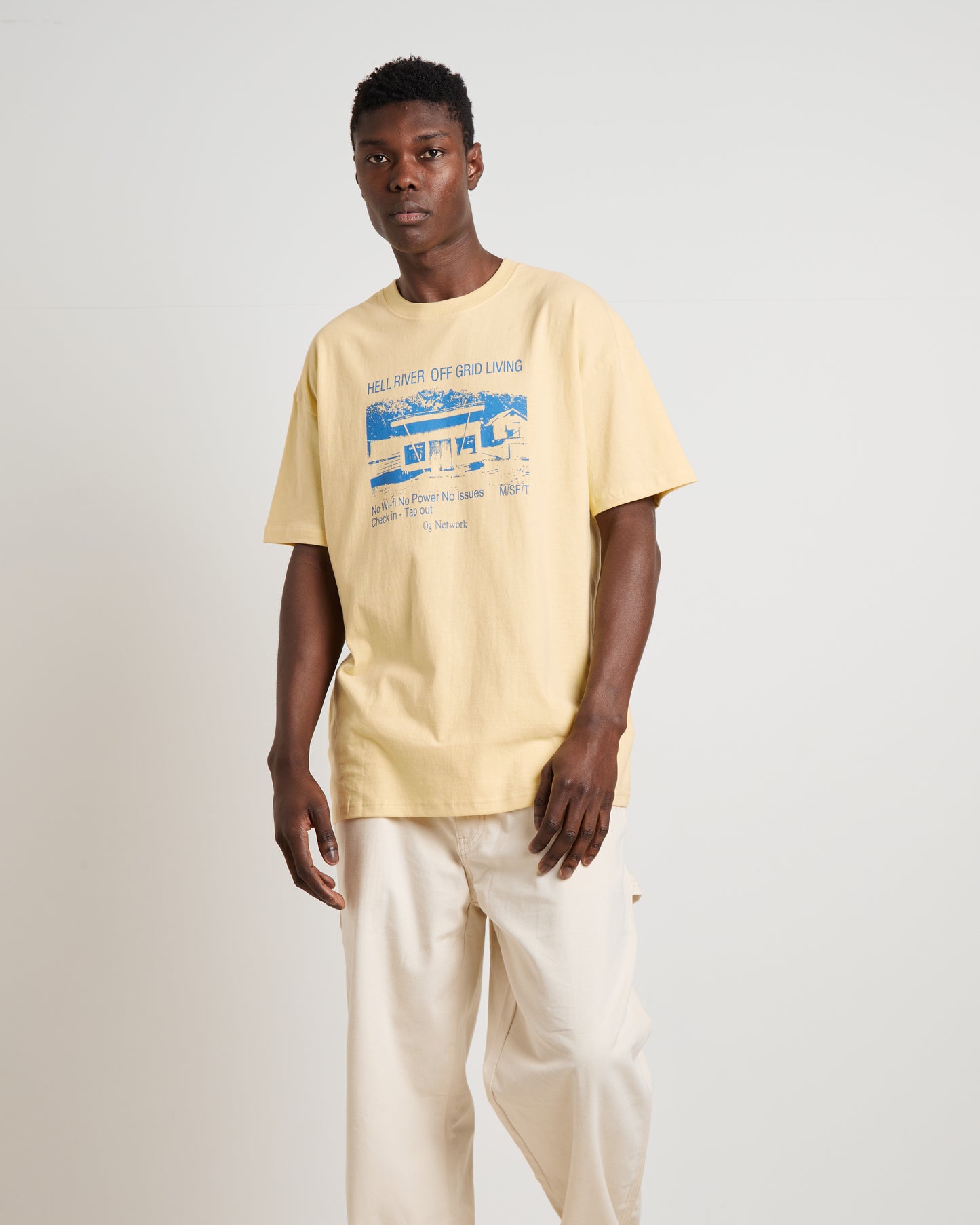 Gone Moody 50-50 AAA Short Sleeve T-Shirt in Solid Butter Yellow