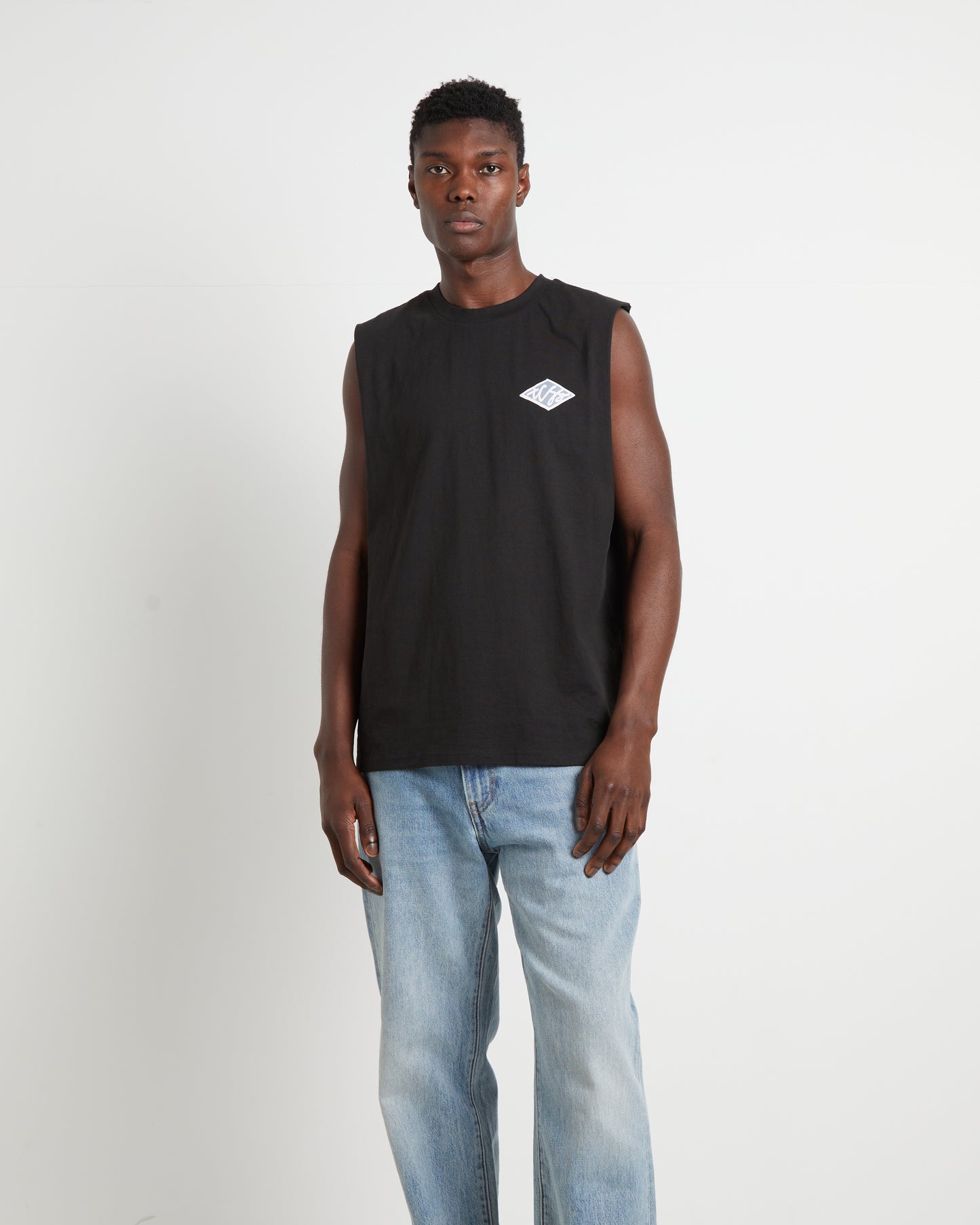 Scribble Muscle Tee in Black