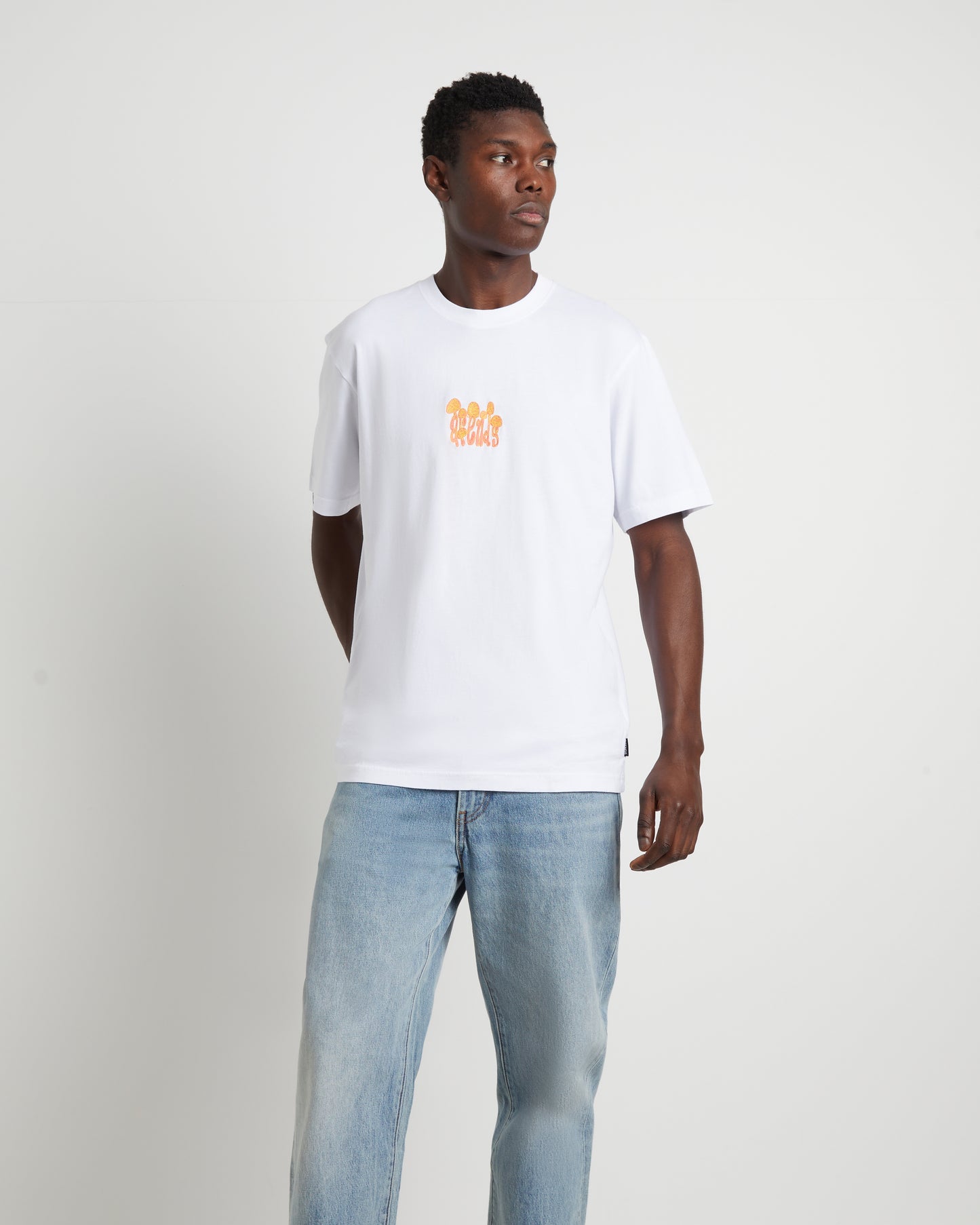 Psychedelic Retro Fit Short Sleeve T-Shirt in White