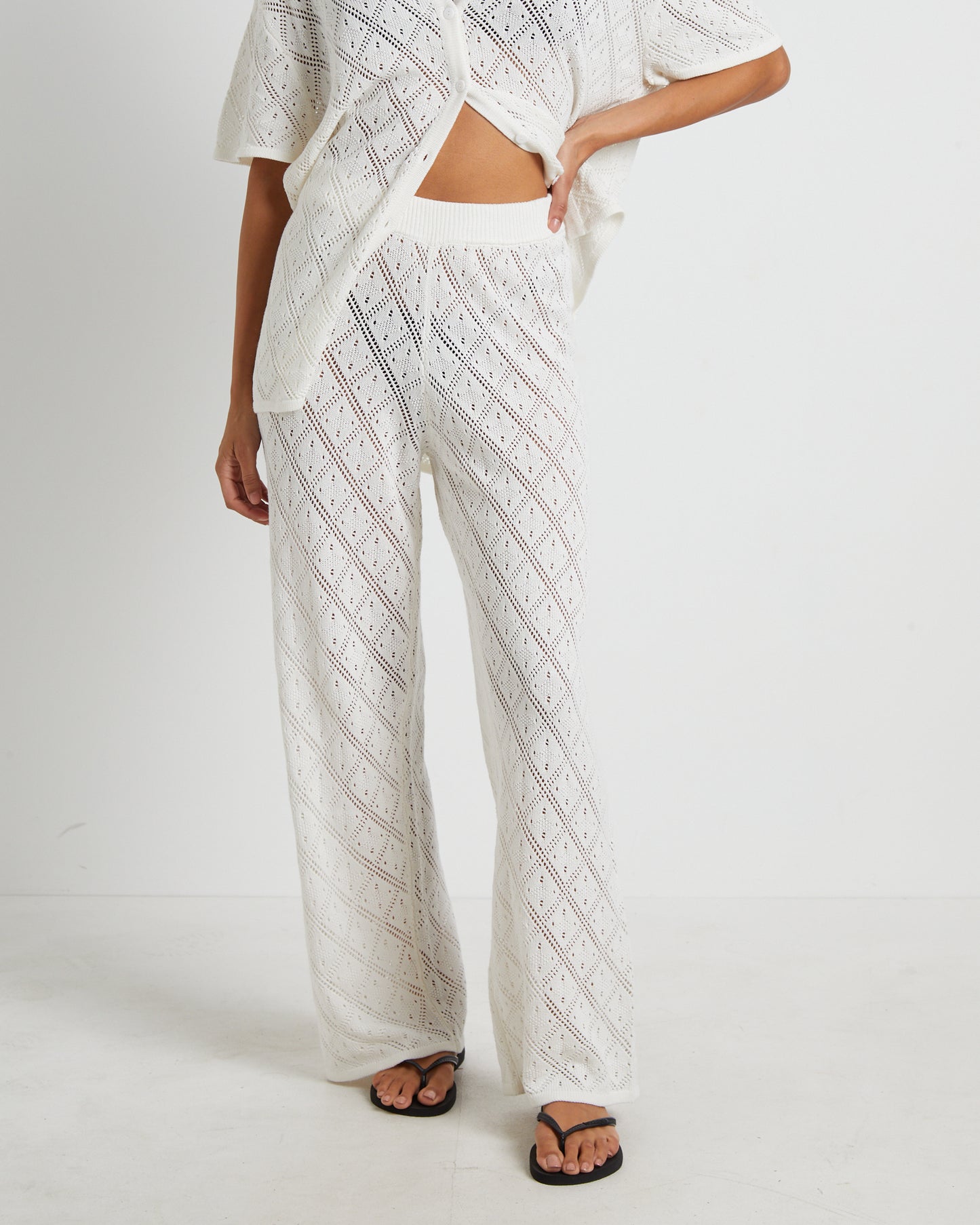Lexi Crochet Pants in White
