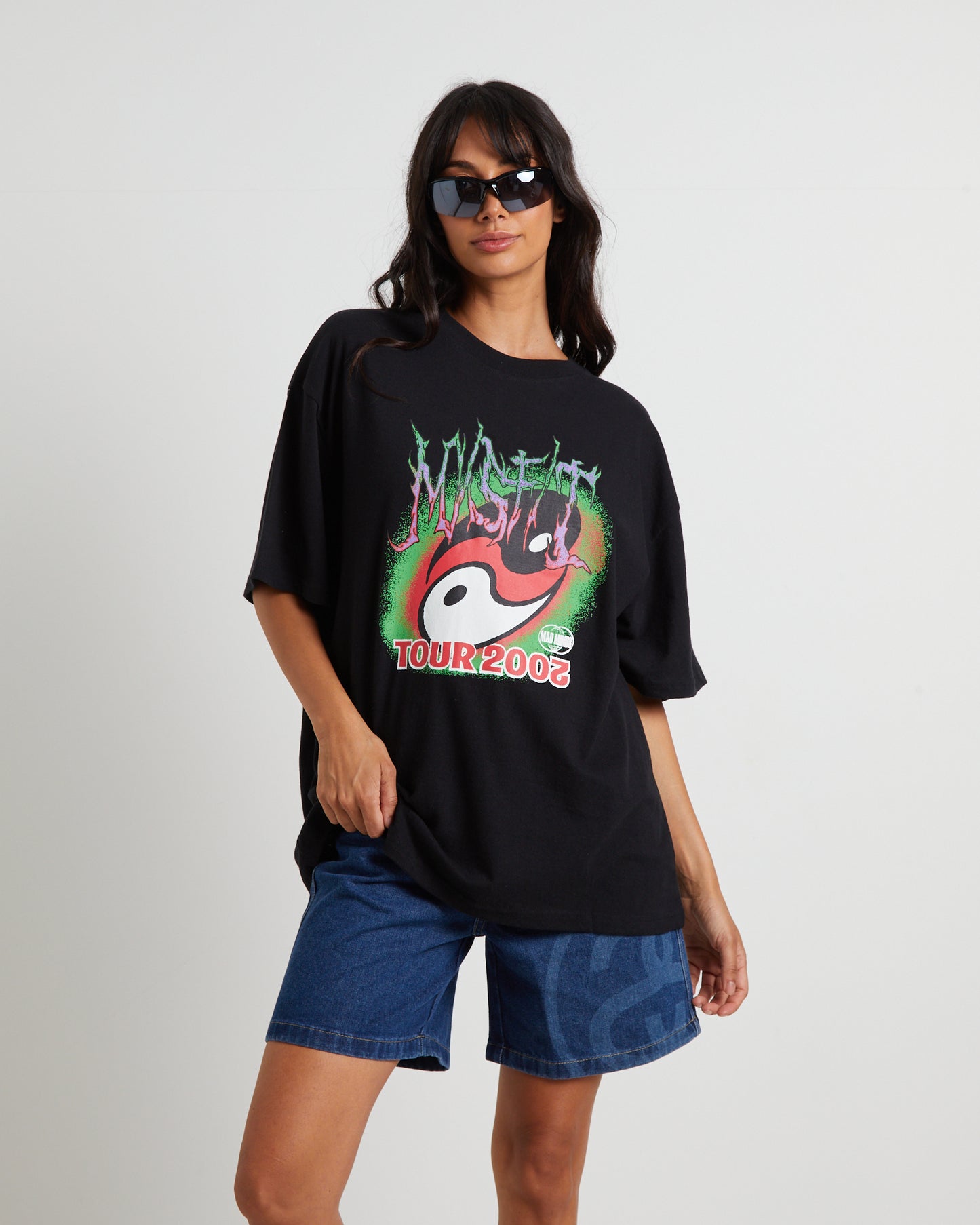 Too Wrist Oversized T-Shirt in Black
