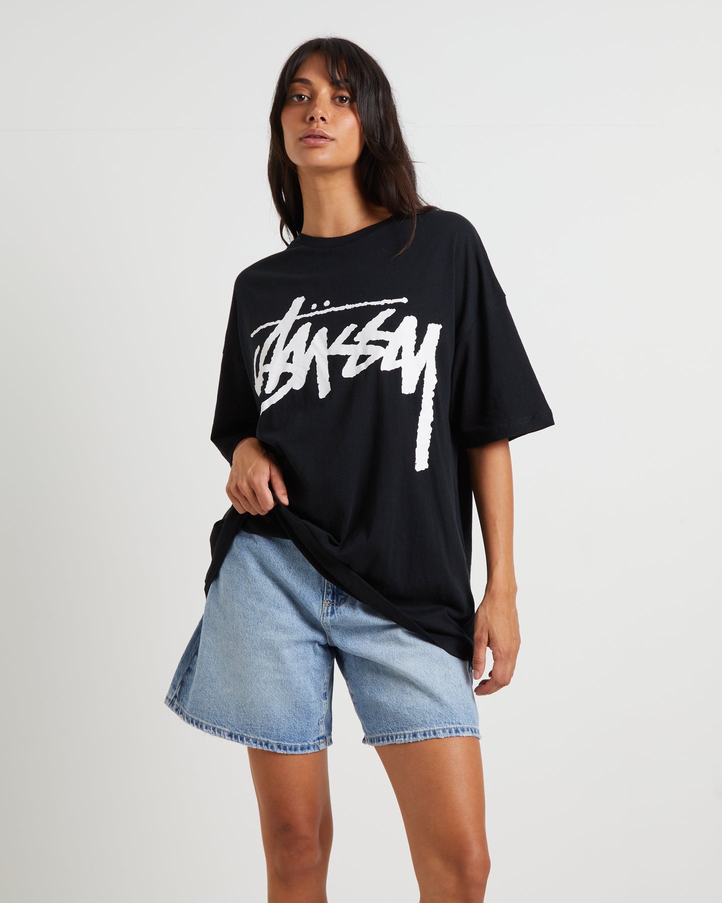 Bigger Stock Relaxed Short Sleeve T-Shirt in Black